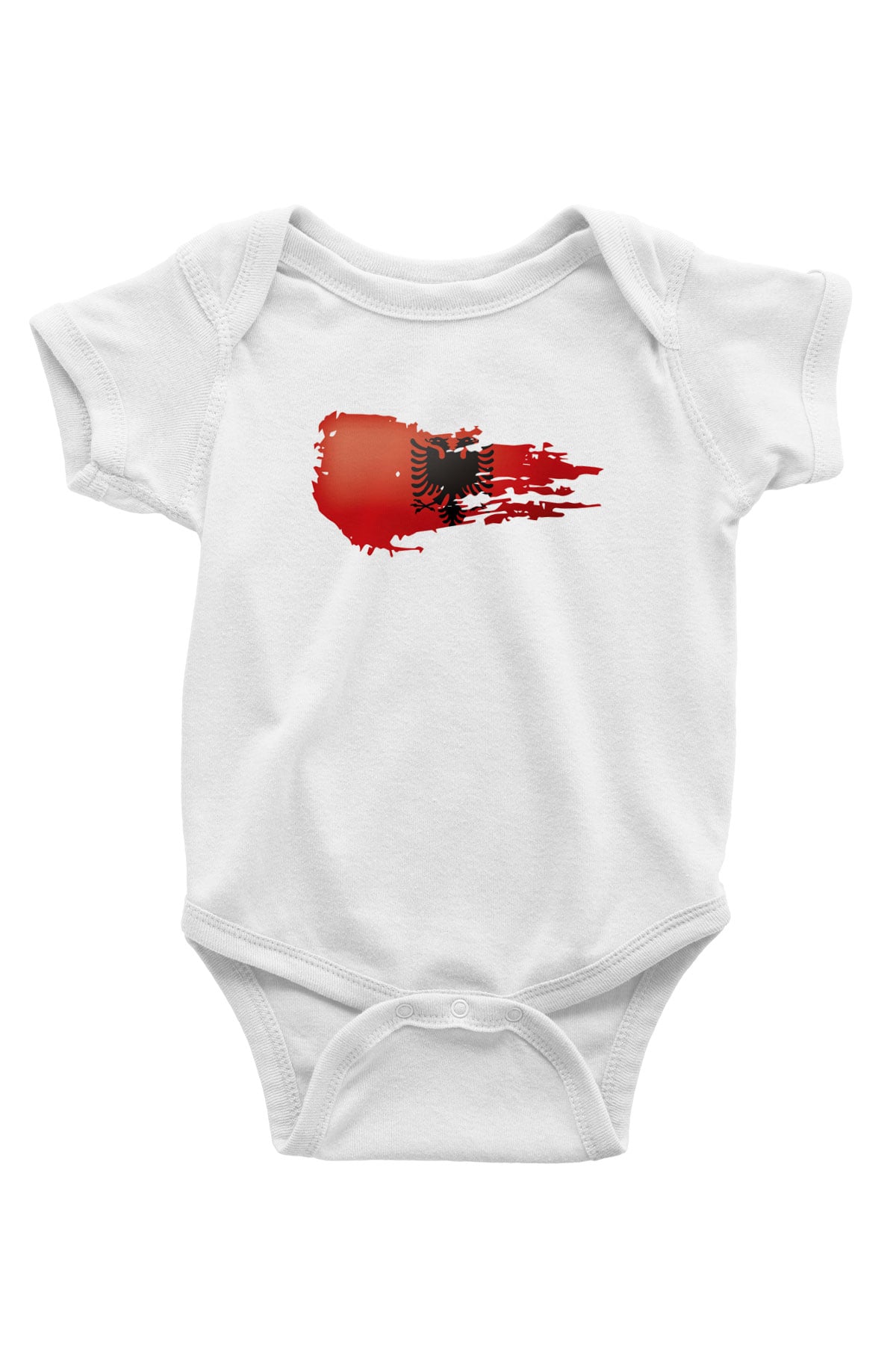 Arnavutluk Baskılı Beyaz Unisex Bebek Body - Zıbın
