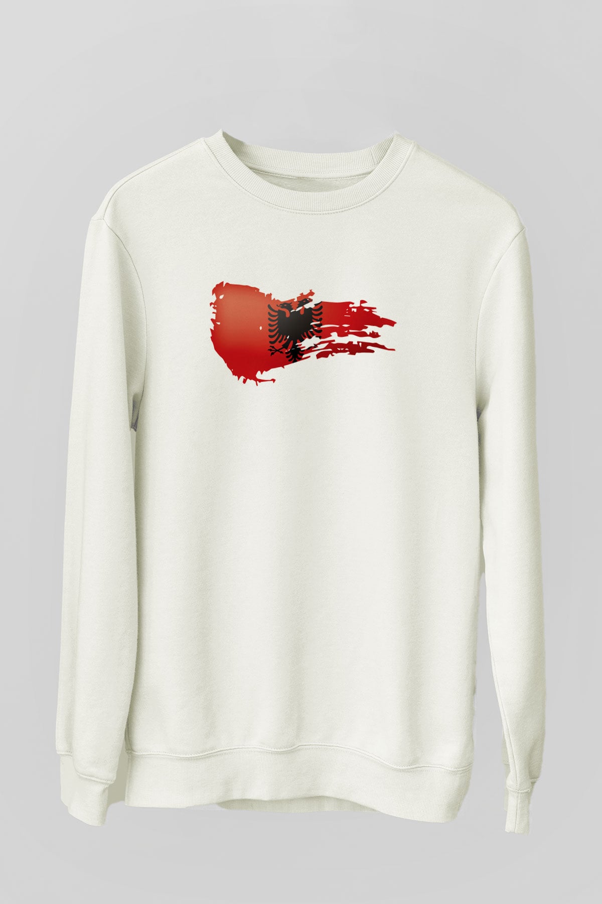 Arnavutluk Beyaz Unisex Sweatshirt