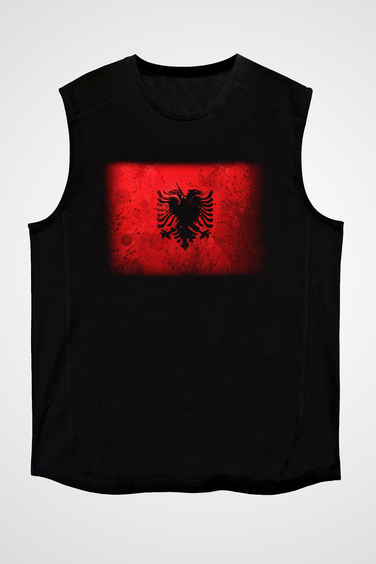 Arnavutluk Siyah Unisex Kolsuz Tişört