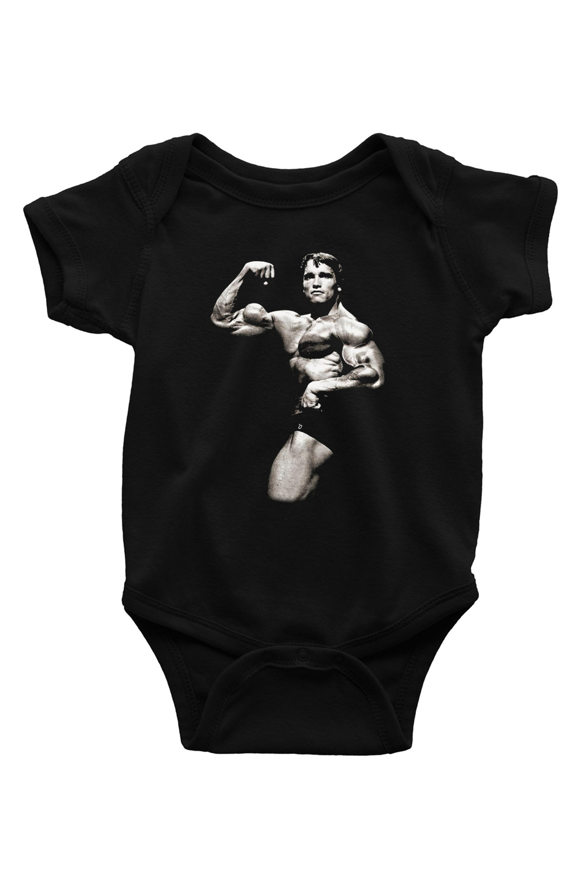 Arnold Schwarzenegger Baskılı Siyah Bebek Body - Zıbın