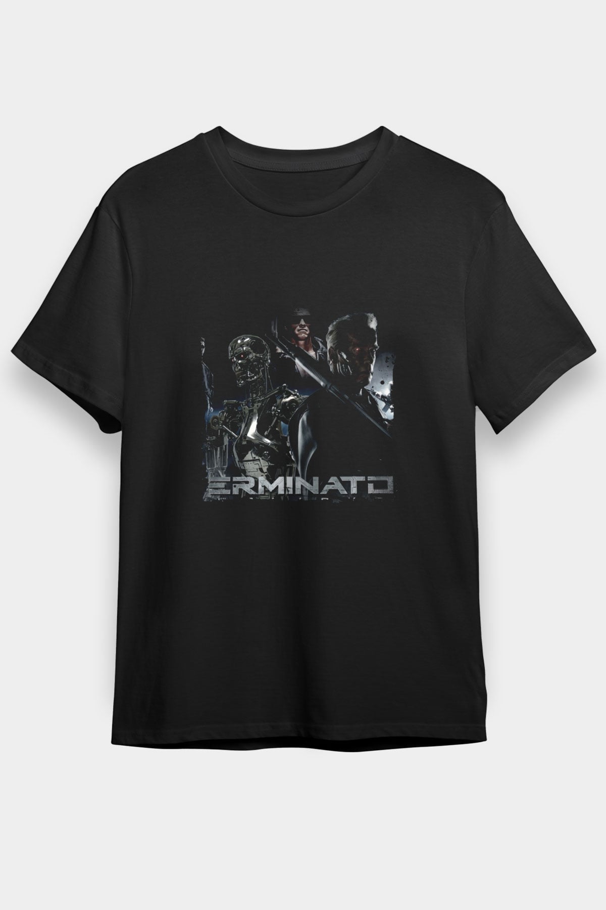 Arnold Schwarzenegger Baskılı Unisex Siyah Tişört