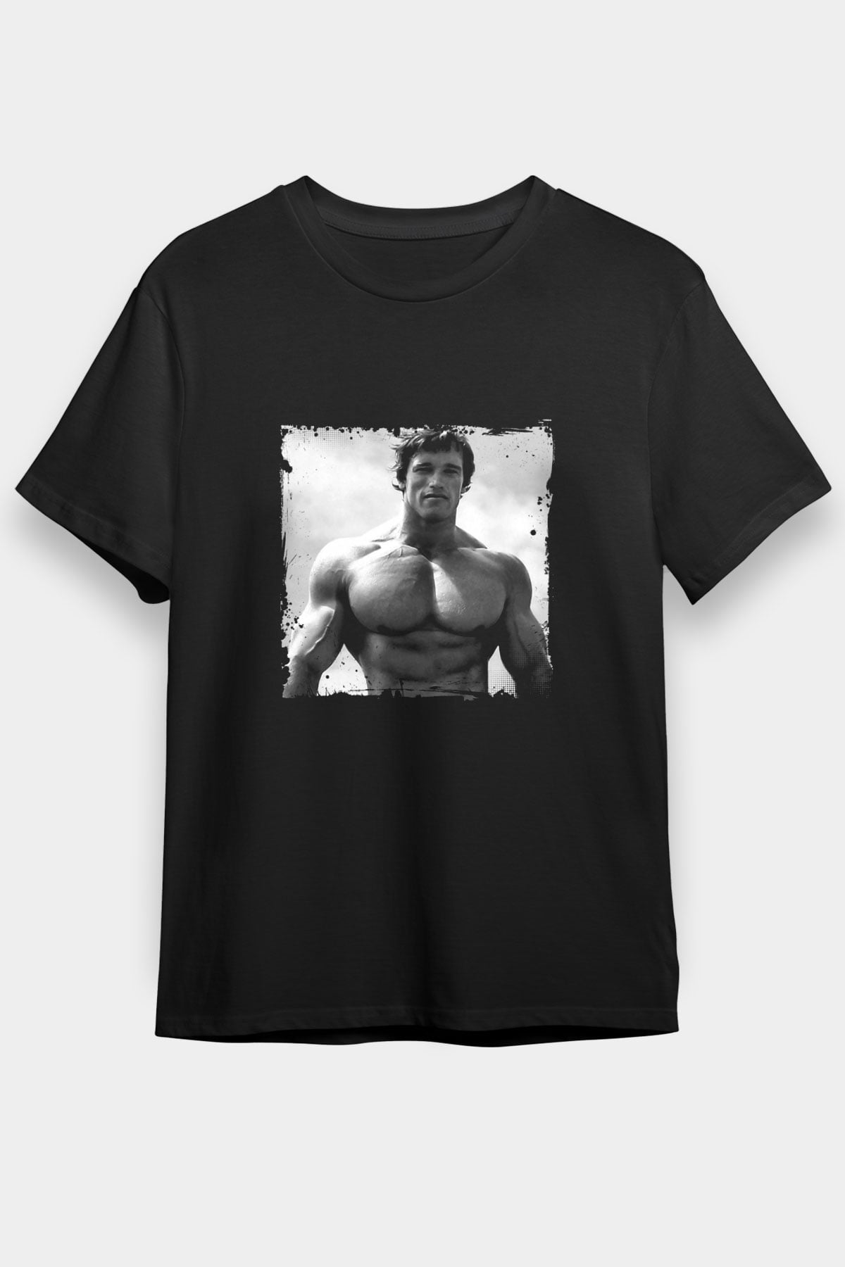 Arnold Schwarzenegger Baskılı Unisex Siyah Tişört