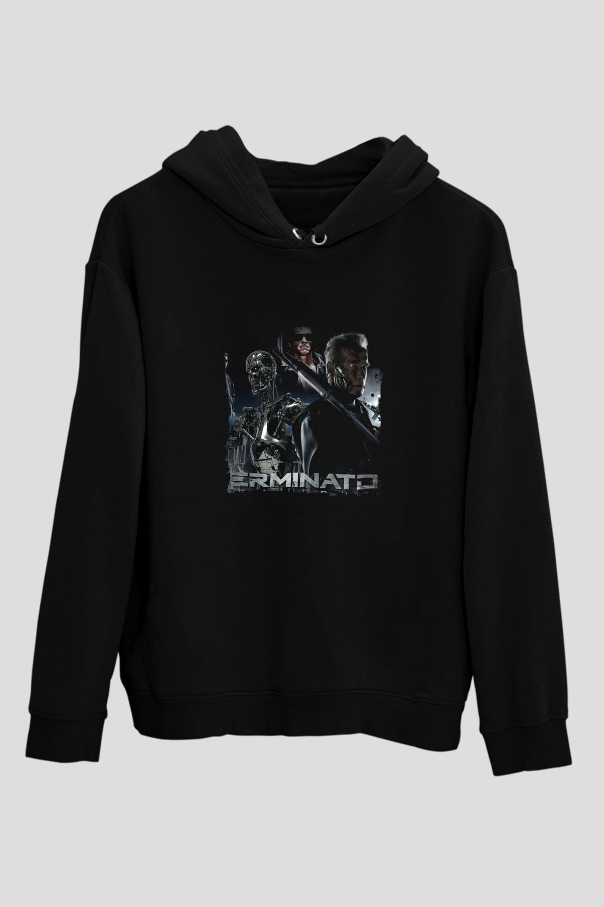 Arnold Schwarzenegger Baskılı Unisex Siyah Hoodie