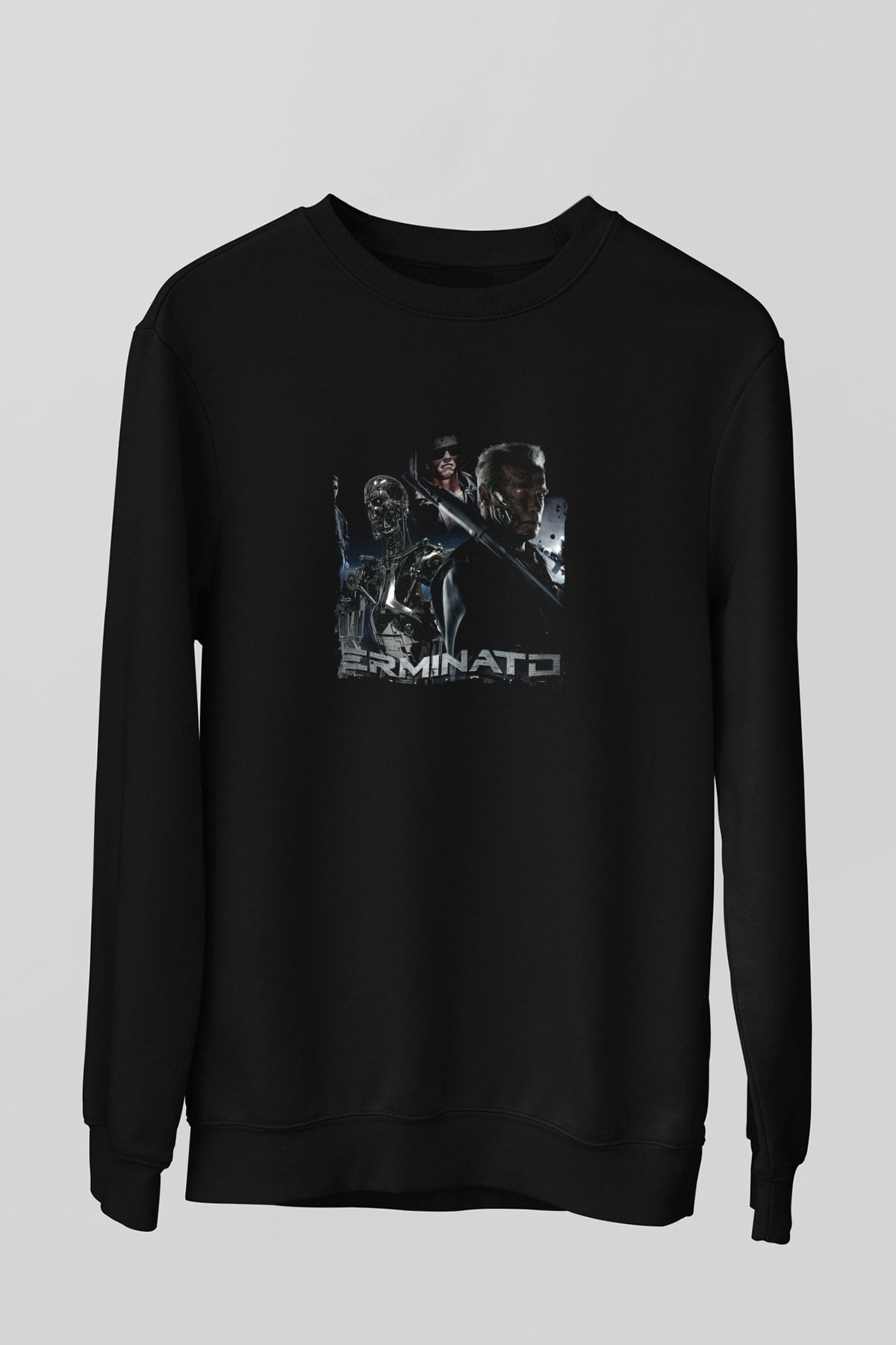 Arnold Schwarzenegger Baskılı Unisex Siyah Sweatshirt