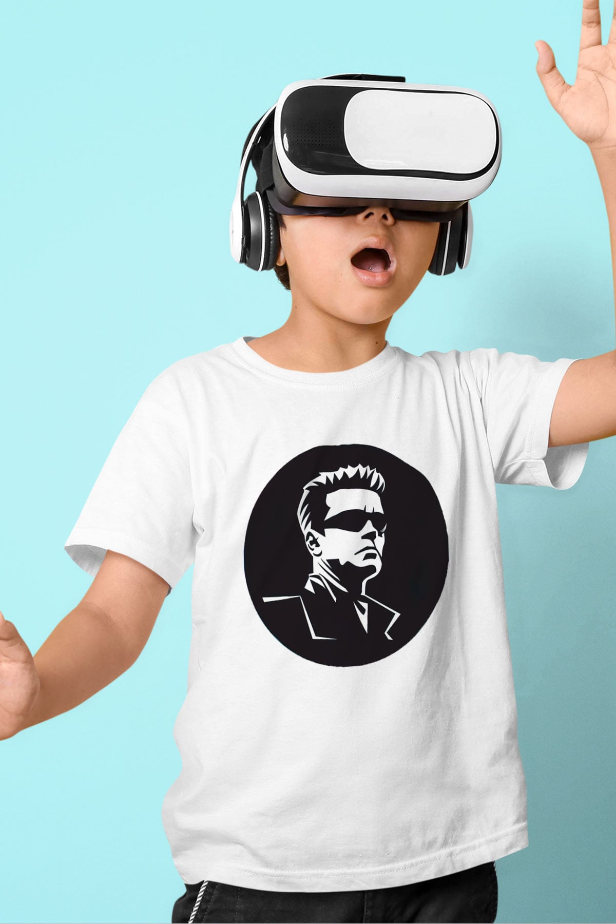 Arnold Schwarzenegger Beyaz Unisex Çocuk Tişört