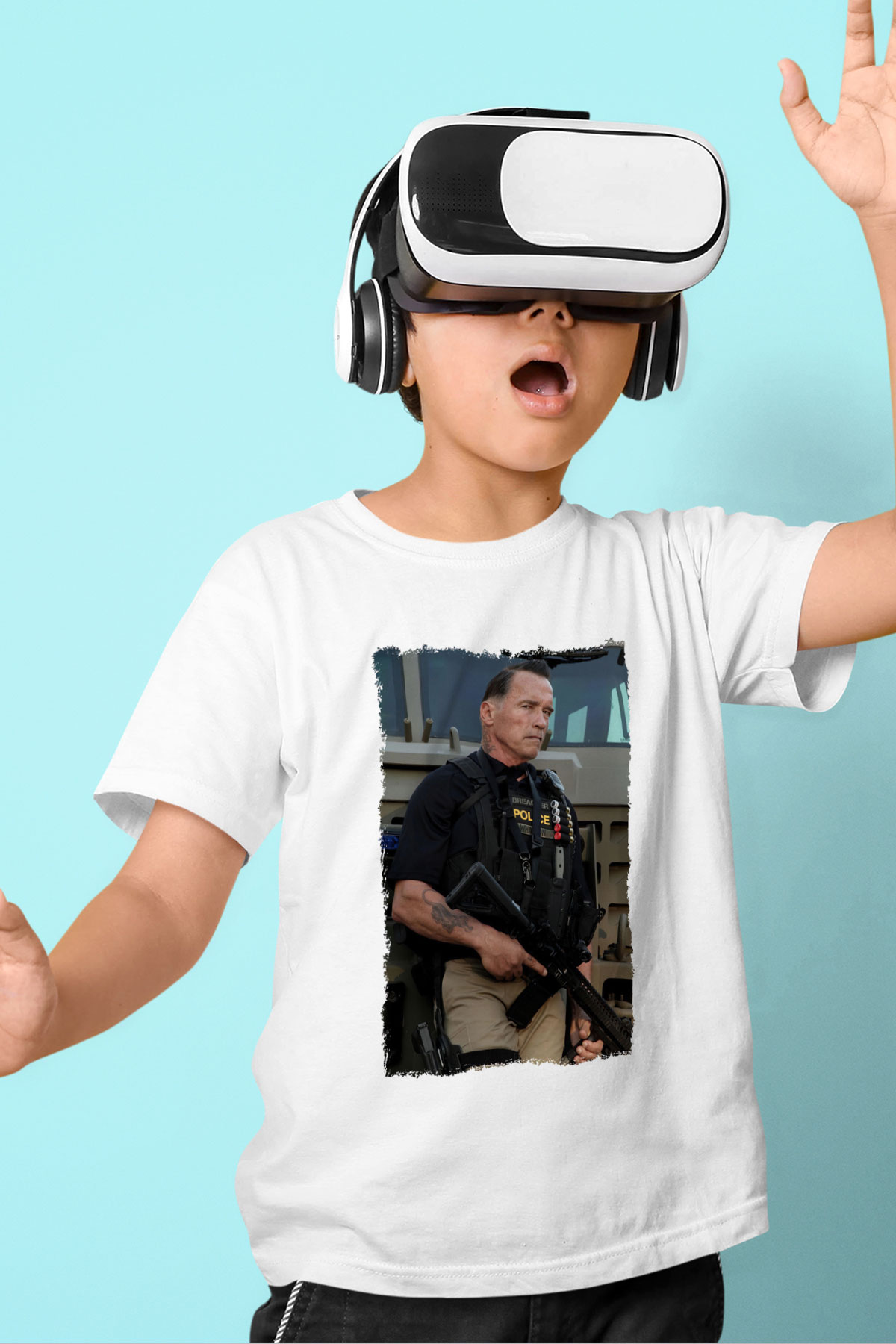 Arnold Schwarzenegger Beyaz Unisex Çocuk Tişört