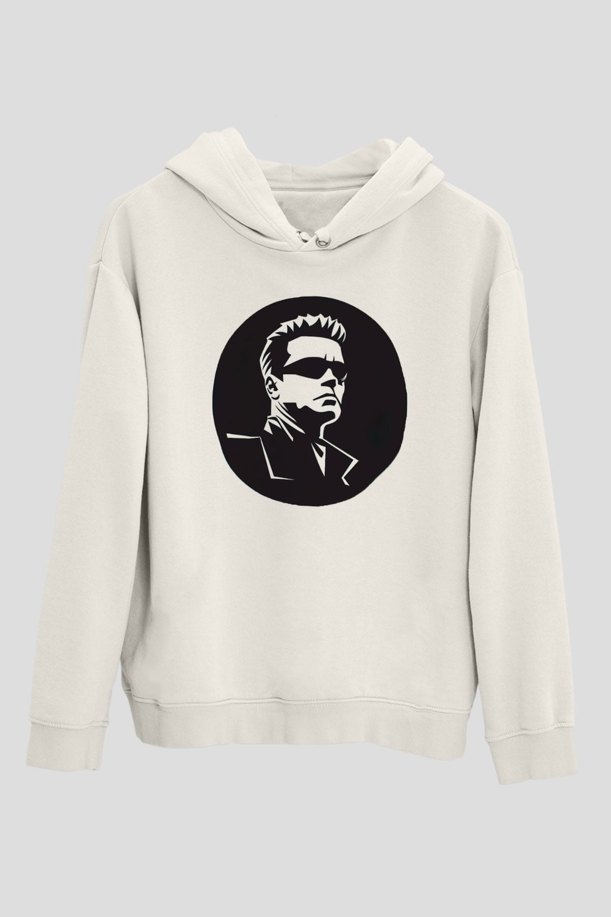 Arnold Schwarzenegger Beyaz Unisex Kapüşonlu Sweatshirt