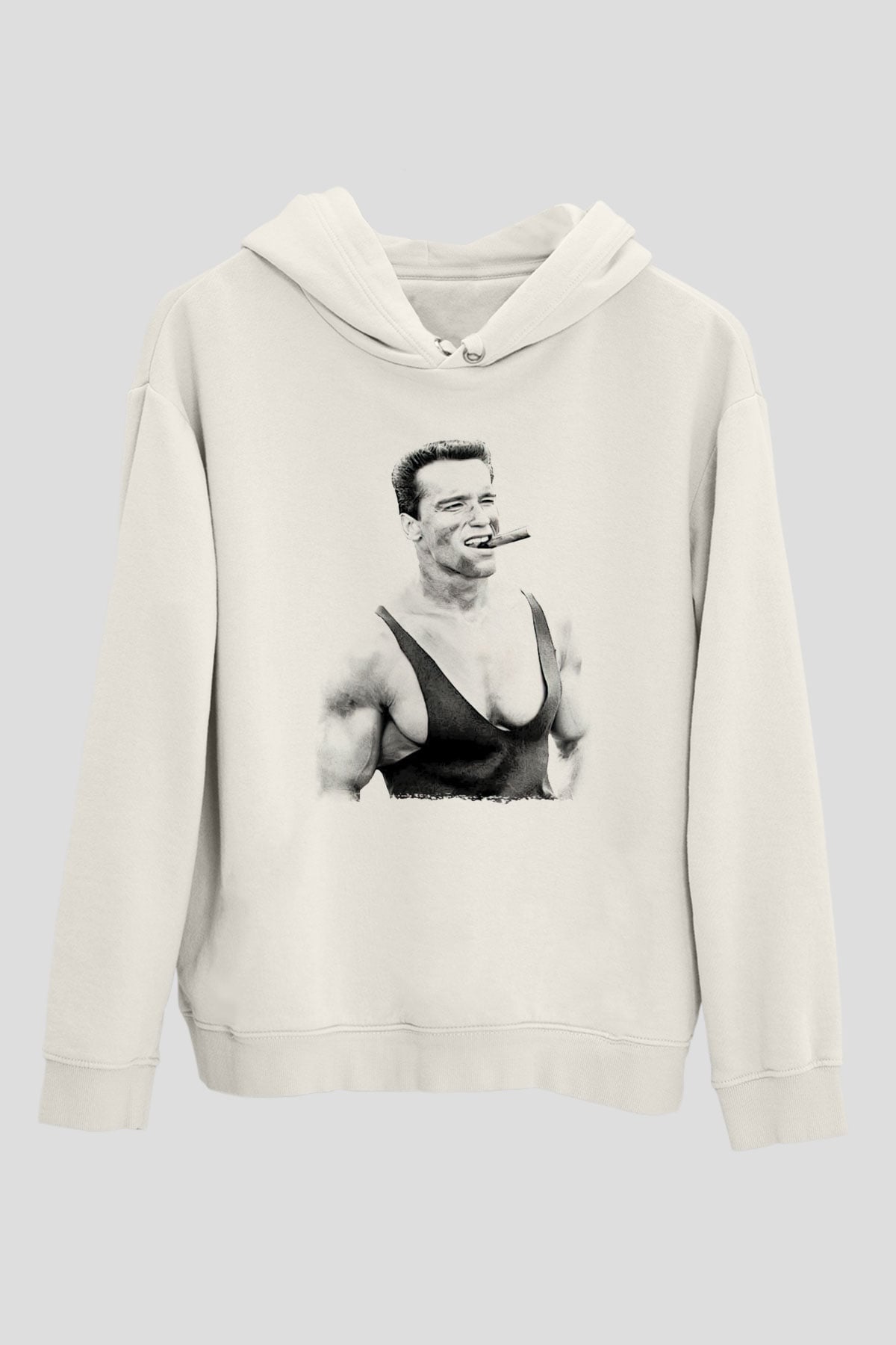 Arnold Schwarzenegger Beyaz Unisex Kapüşonlu Sweatshirt