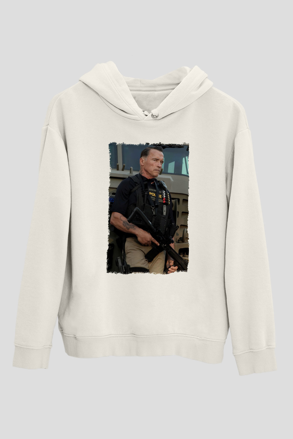 Arnold Schwarzenegger Beyaz Unisex Kapüşonlu Sweatshirt