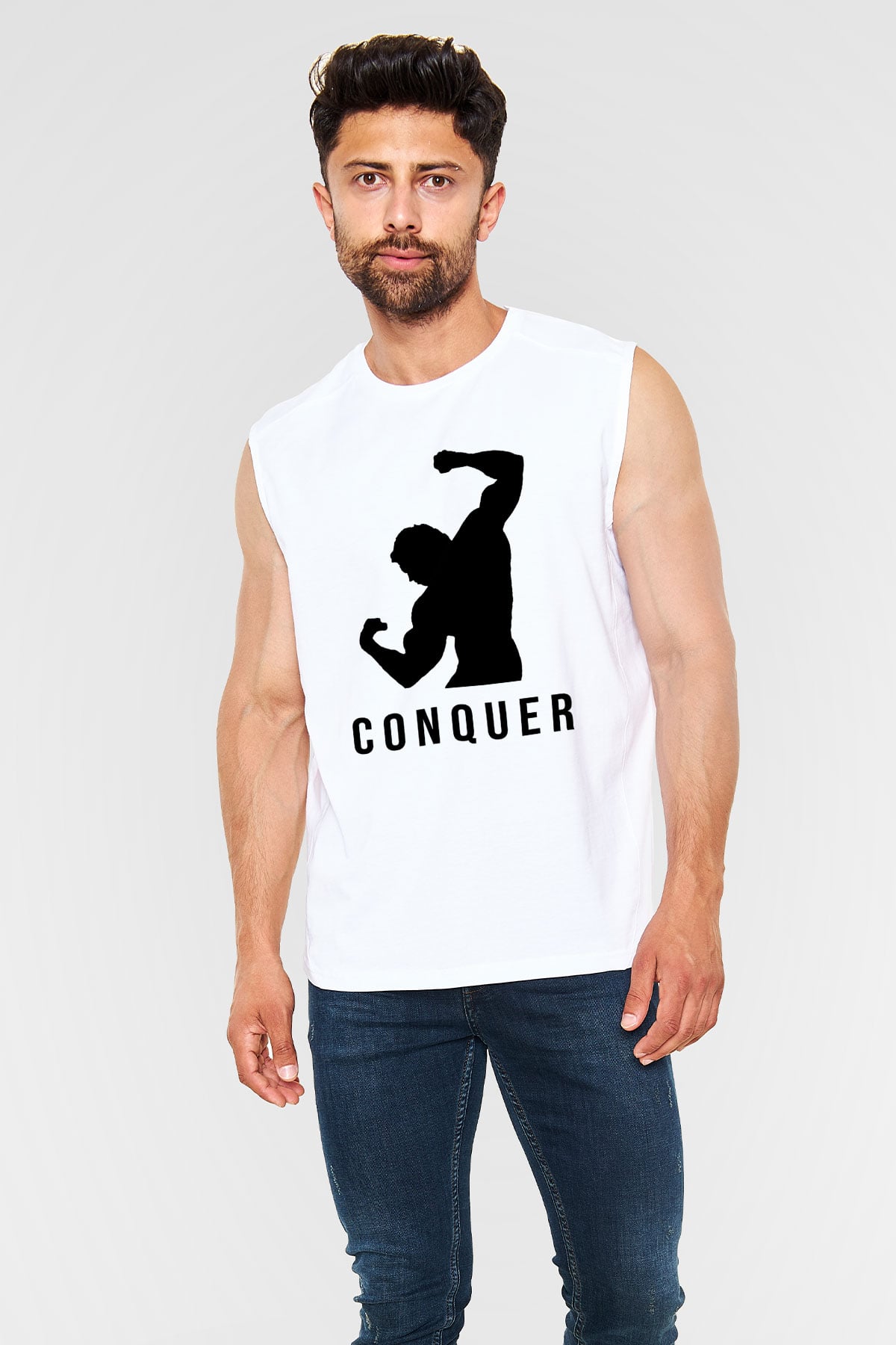 Arnold Schwarzenegger Beyaz Unisex Kolsuz Tişört