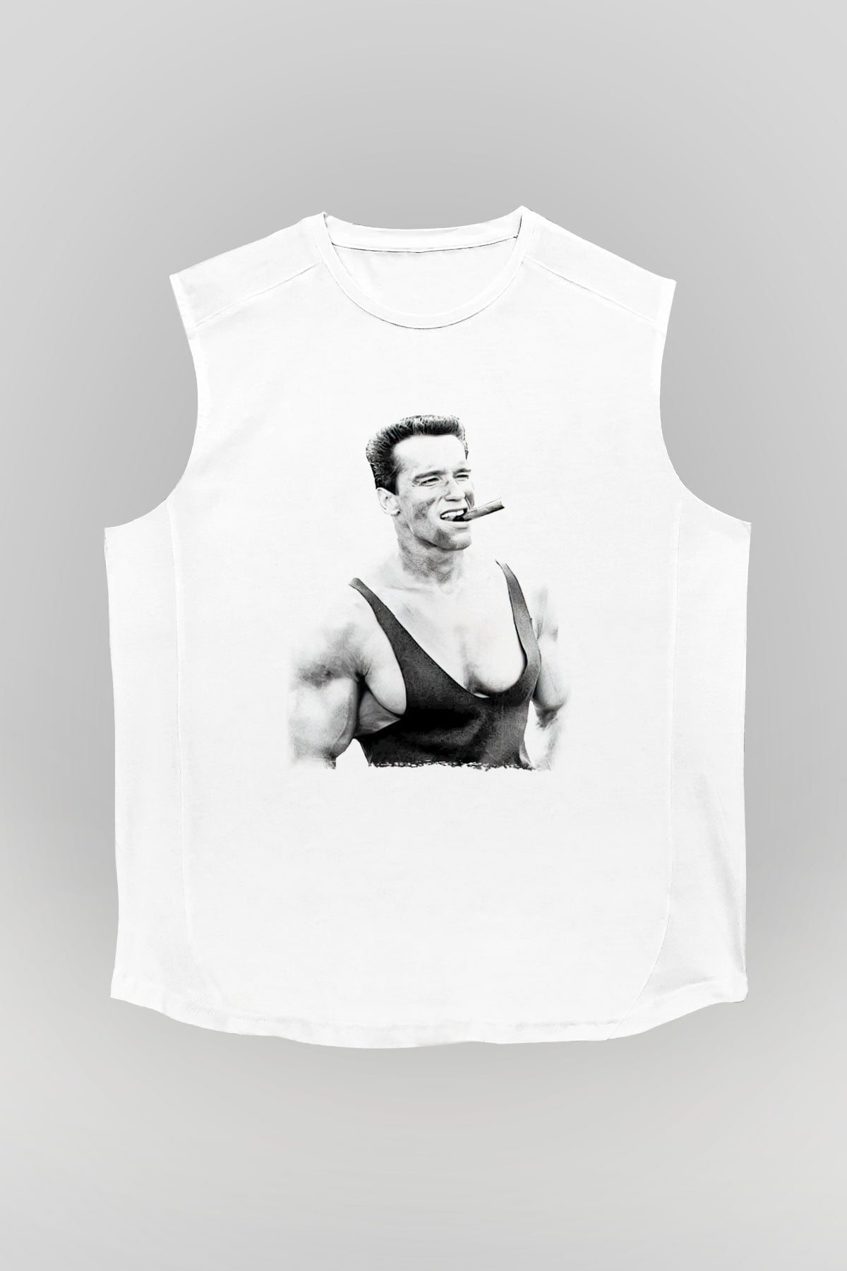Arnold Schwarzenegger Beyaz Unisex Kolsuz Tişört