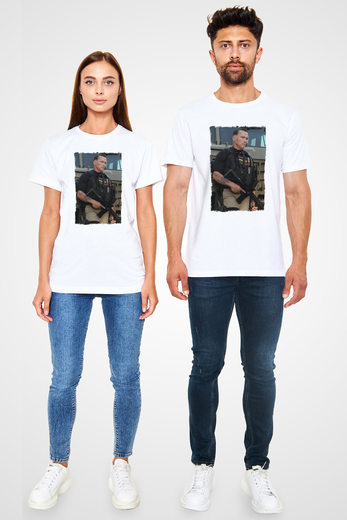 Arnold Schwarzenegger Beyaz Unisex Tişört T-Shirt - TişörtFabrikası