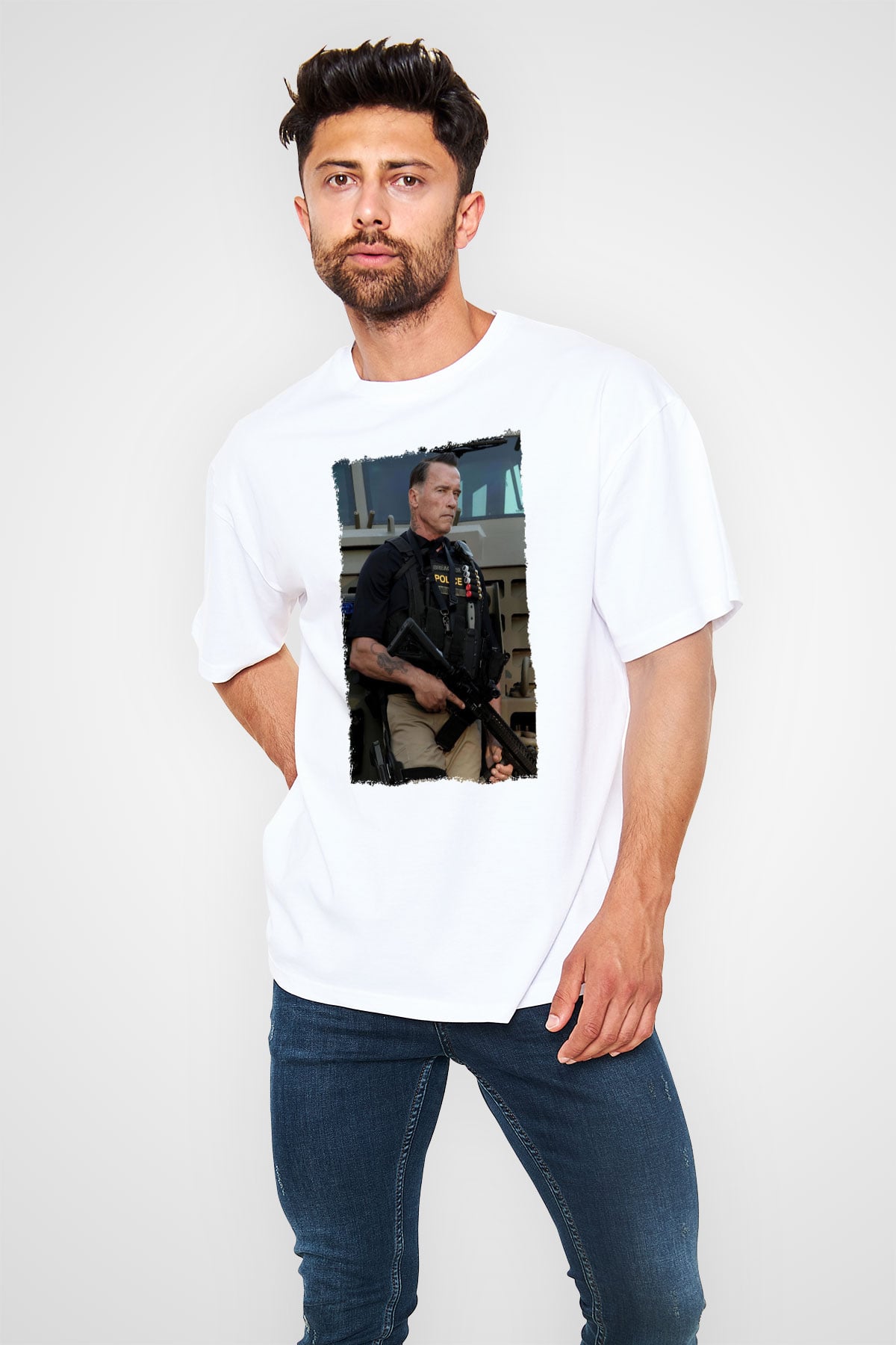 Arnold Schwarzenegger Beyaz Unisex Tişört T-Shirt - TişörtFabrikası