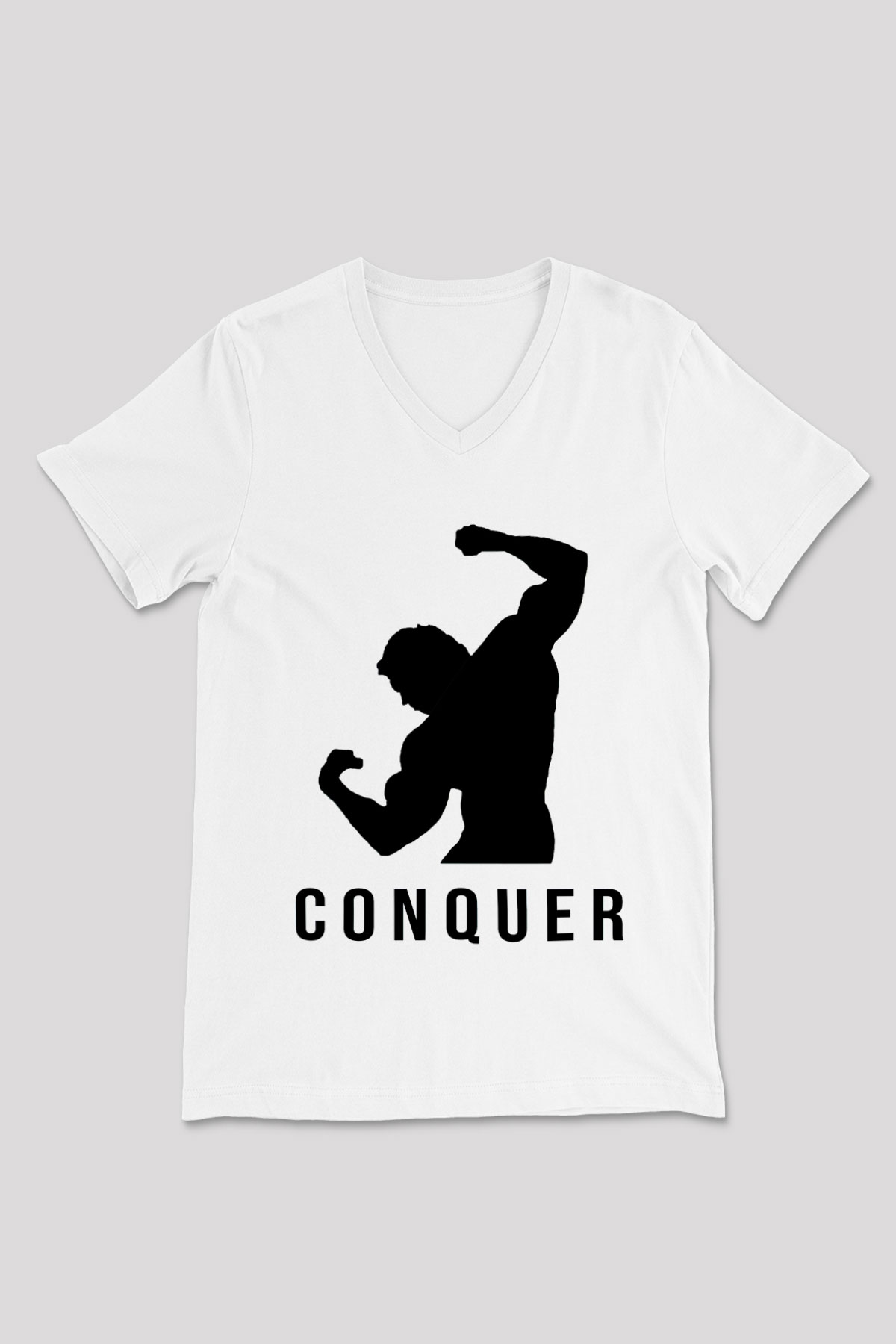 Arnold Schwarzenegger Beyaz Unisex V Yaka Tişört T-Shirt