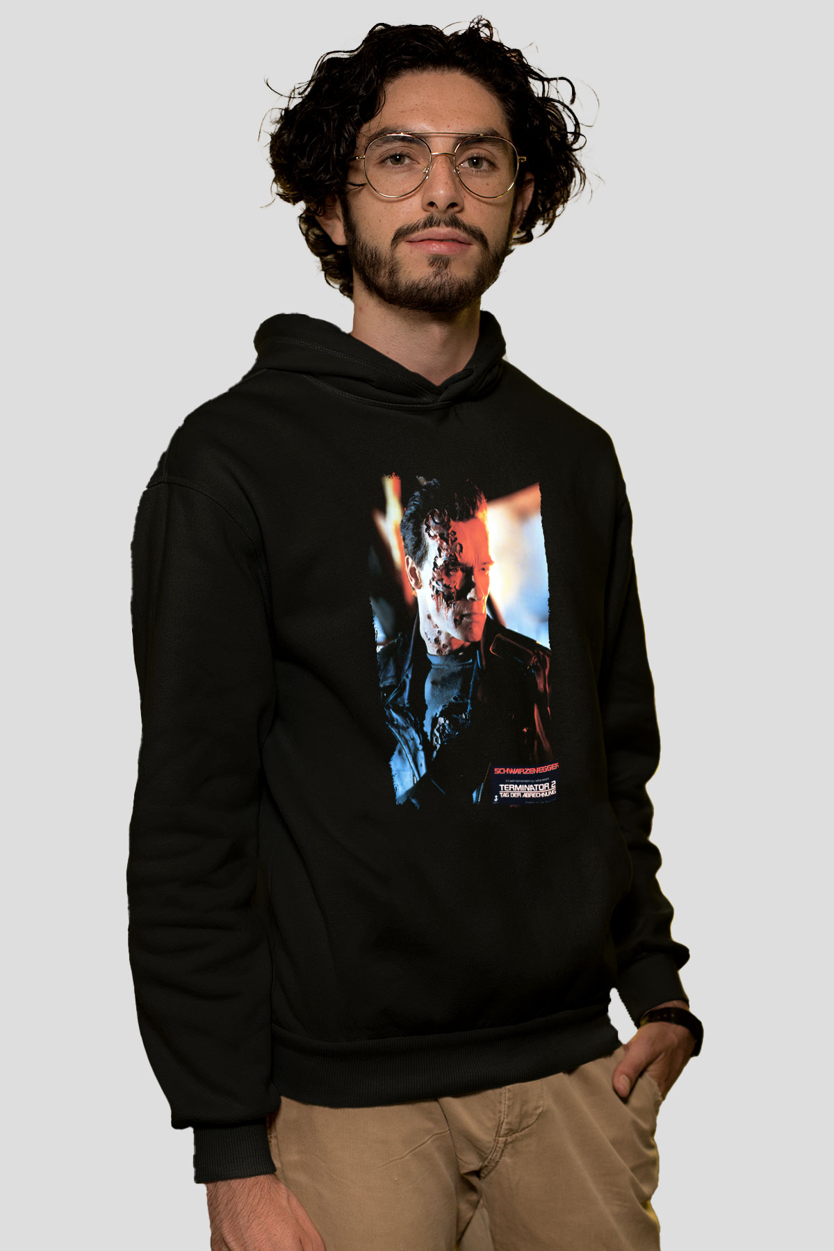 Arnold Schwarzenegger Siyah Unisex Kapüşonlu Sweatshirt