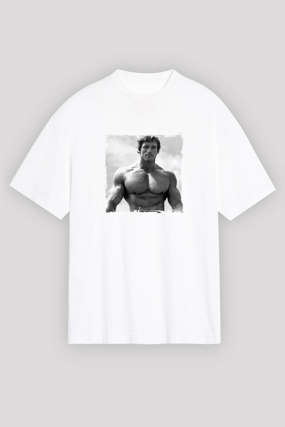 Arnold Schwarzenegger Unisex Baskılı Beyaz Tişört