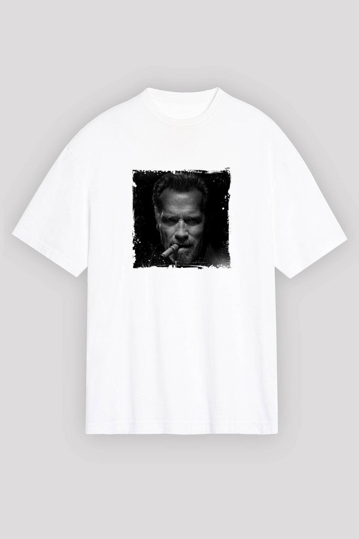 Arnold Schwarzenegger Unisex Baskılı Beyaz Tişört
