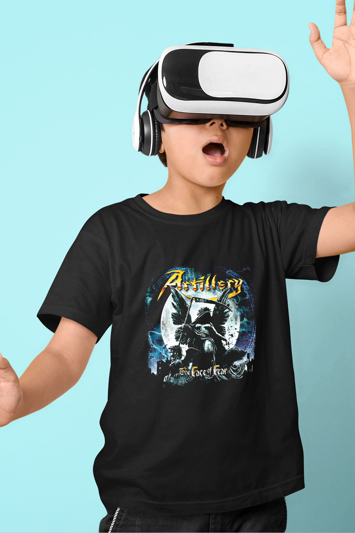 Artillery Baskılı Unisex Siyah Çocuk Tişört