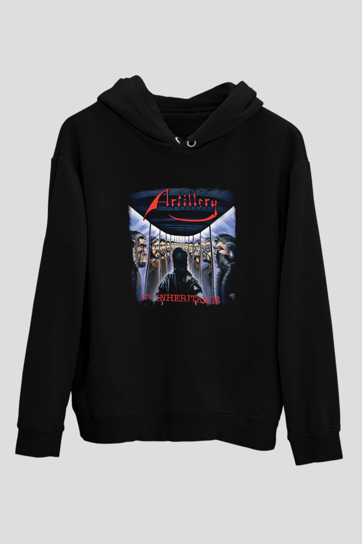Artillery Baskılı Unisex Siyah Hoodie