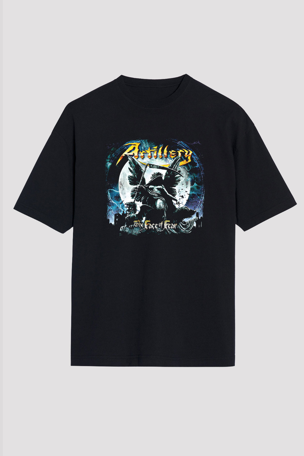 Artillery Baskılı Unisex Siyah Oversize Tişört