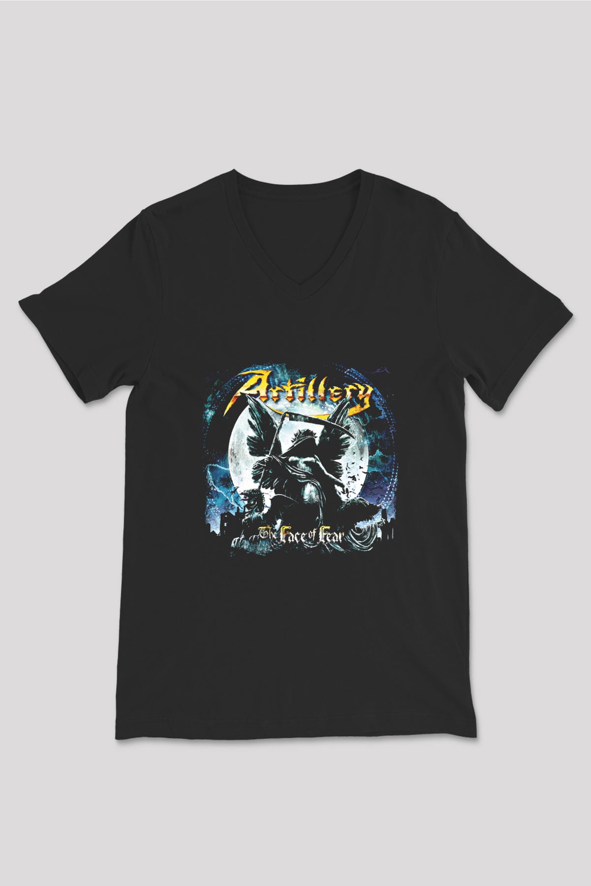 Artillery Baskılı Unisex Siyah V Yaka Tişört