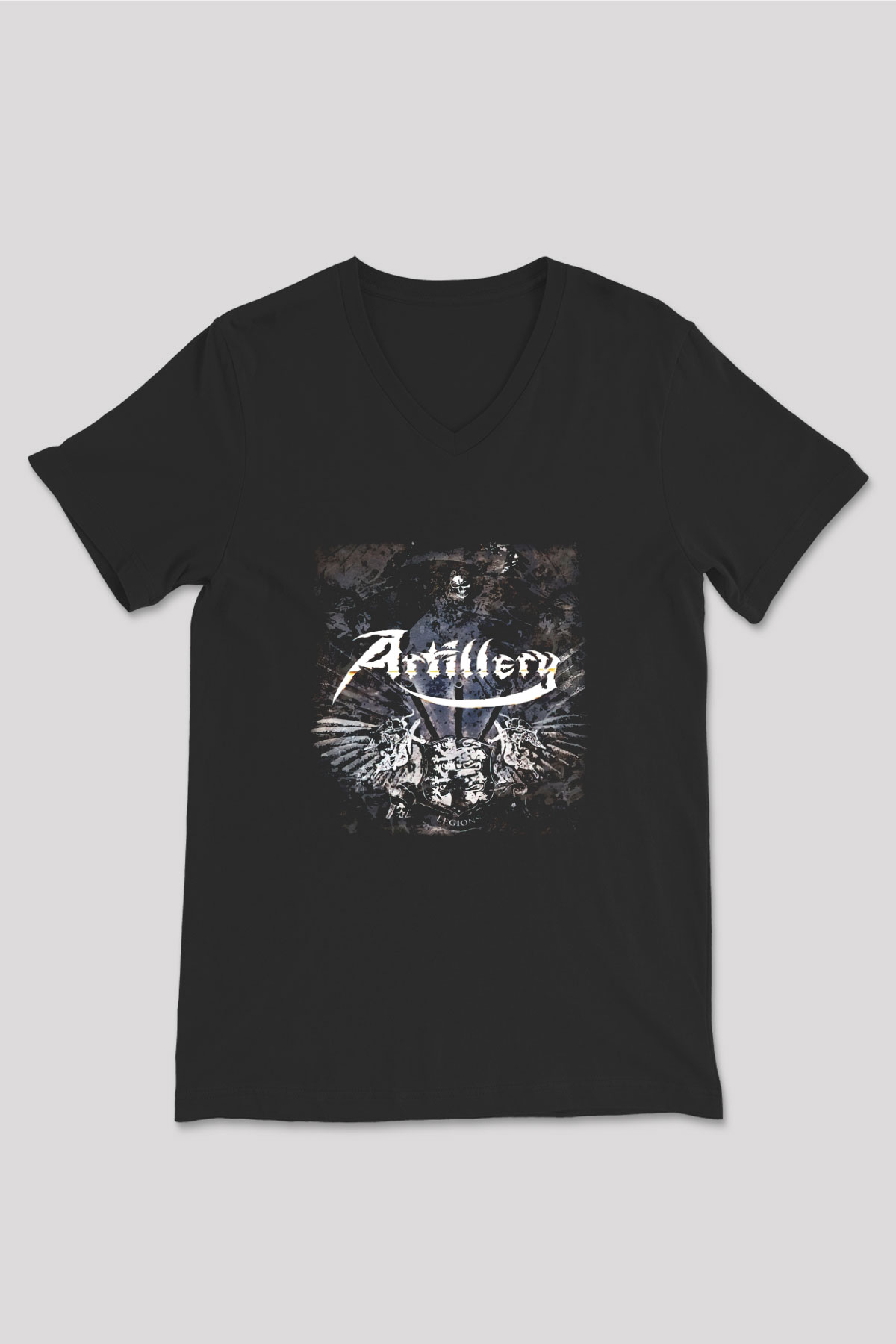 Artillery Siyah Unisex V Yaka Tişört T-Shirt