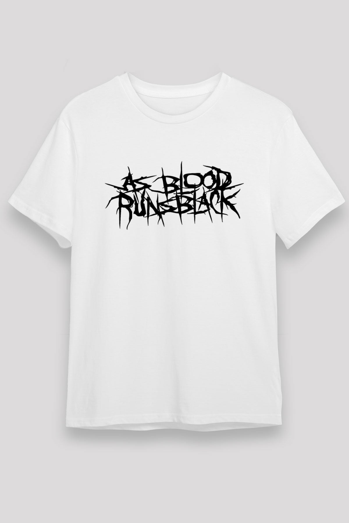 As Blood Runs Black Baskılı Unisex Beyaz Tişört - Tshirt