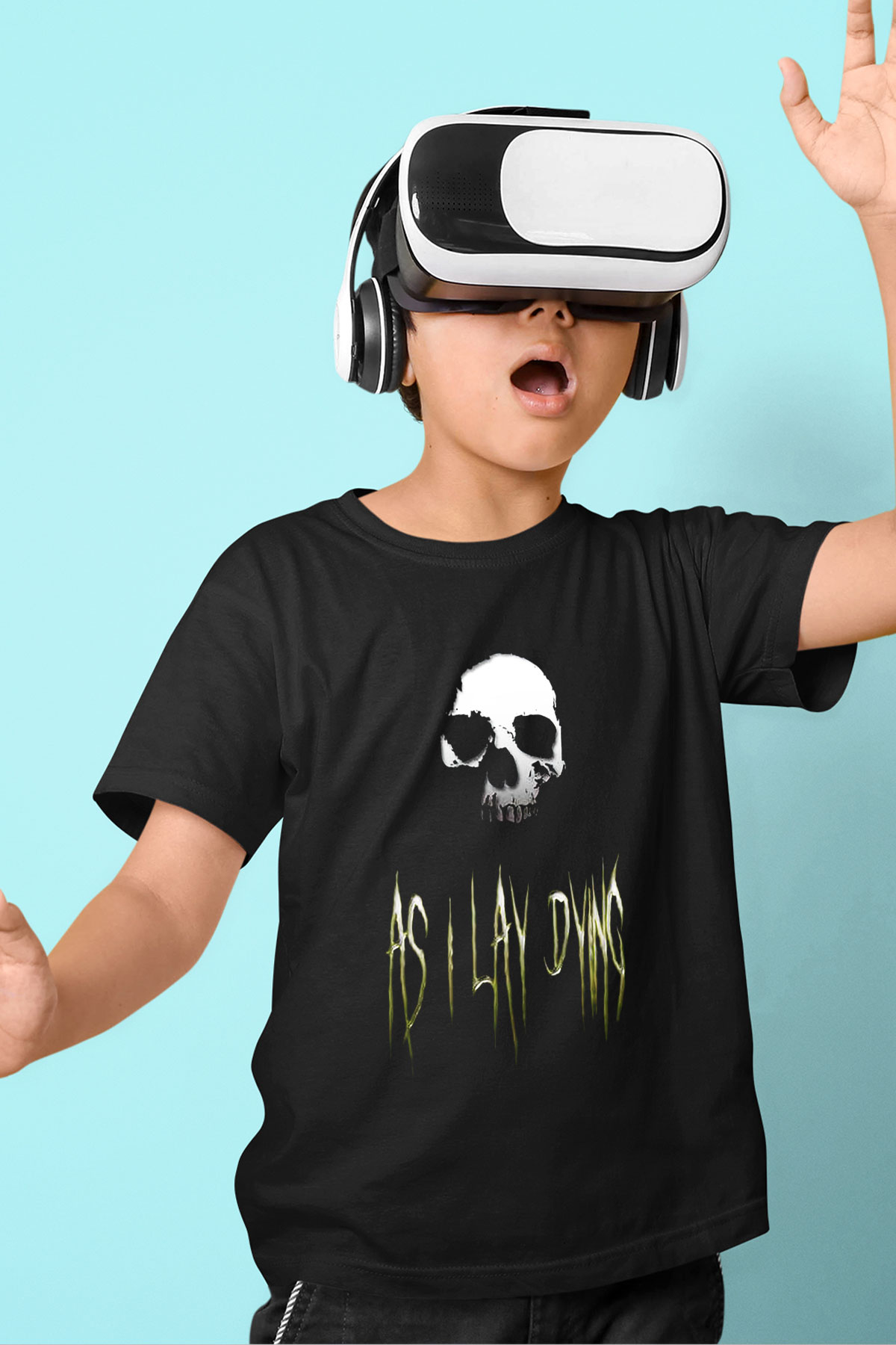 As I Lay Dying Baskılı Siyah Unisex Çocuk Tişört