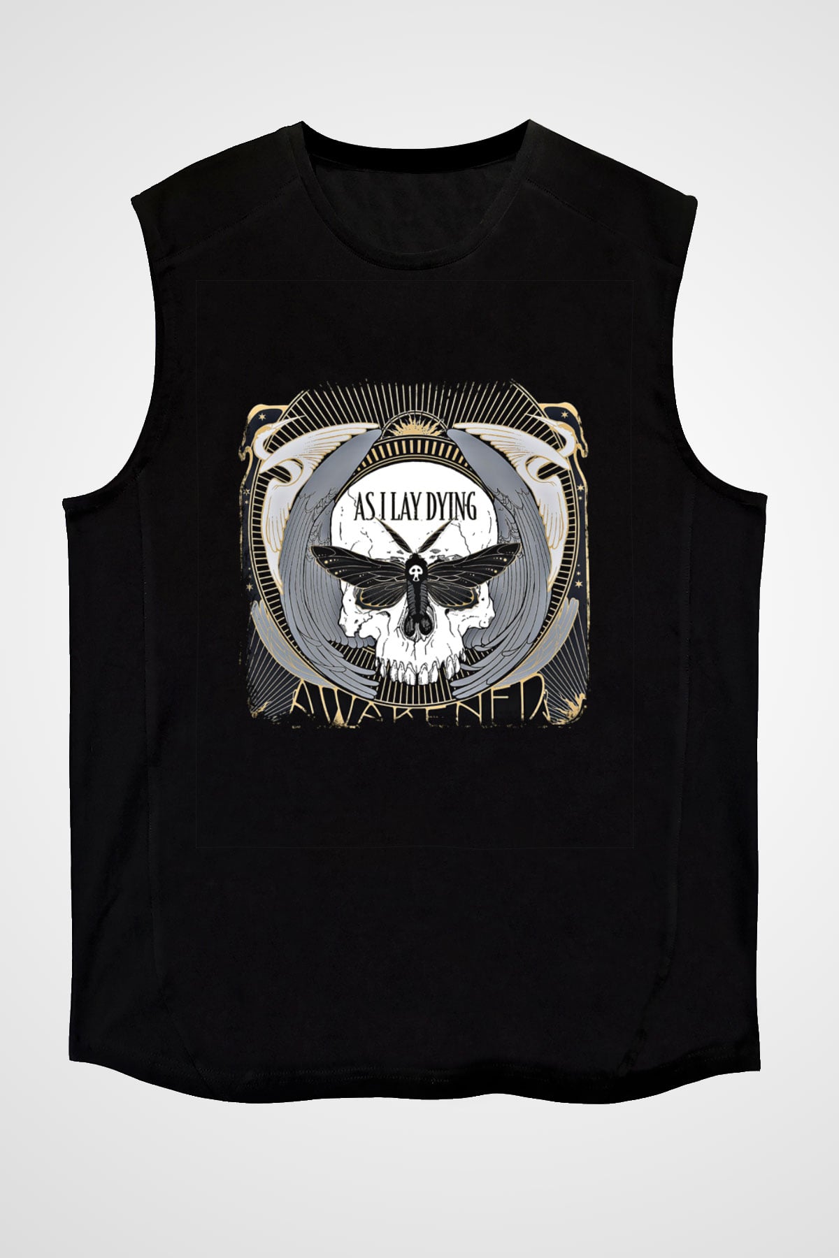As I Lay Dying Baskılı Unisex Siyah Kolsuz Tişört
