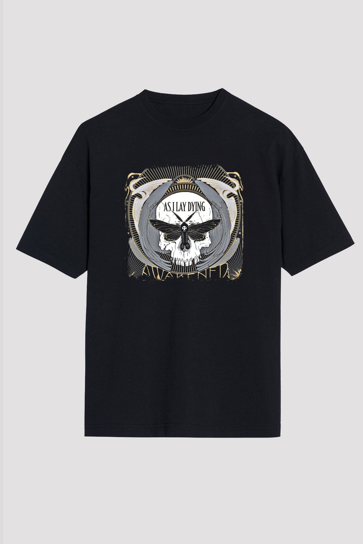 As I Lay Dying Baskılı Unisex Siyah Oversize Tişört