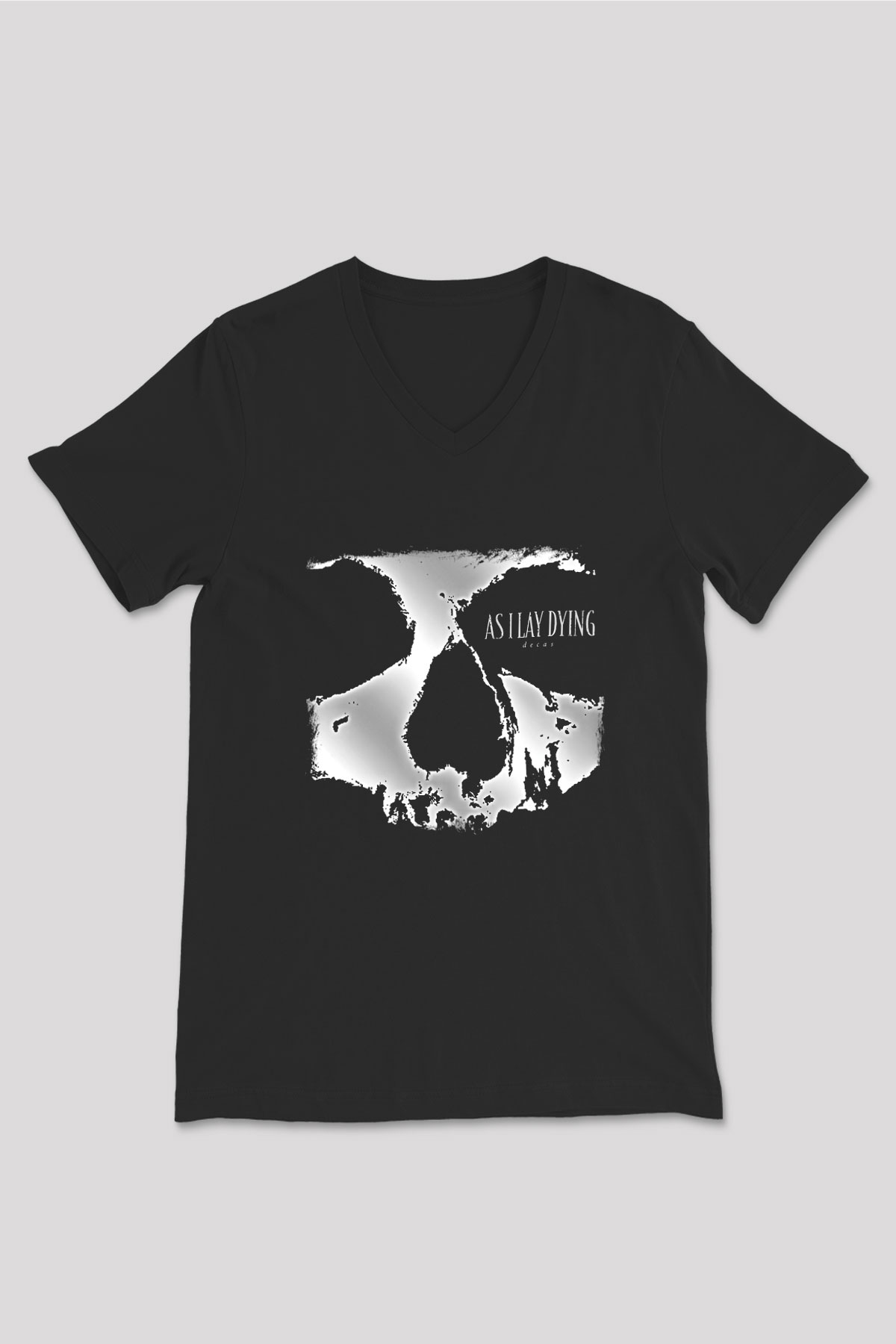 As I Lay Dying Baskılı Unisex Siyah V Yaka Tişört