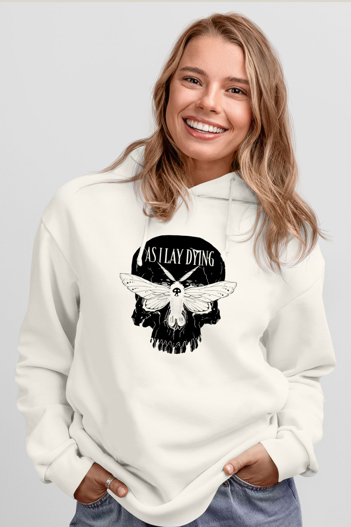 As I Lay Dying Beyaz Unisex Kapşonlu Sweatshirt