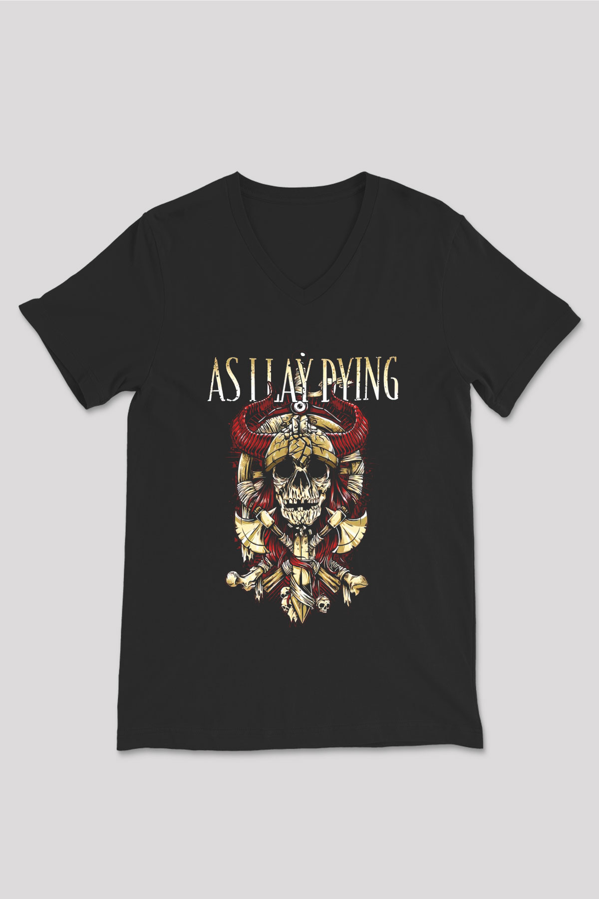 As I Lay Dying Siyah Unisex V Yaka Tişört T-Shirt
