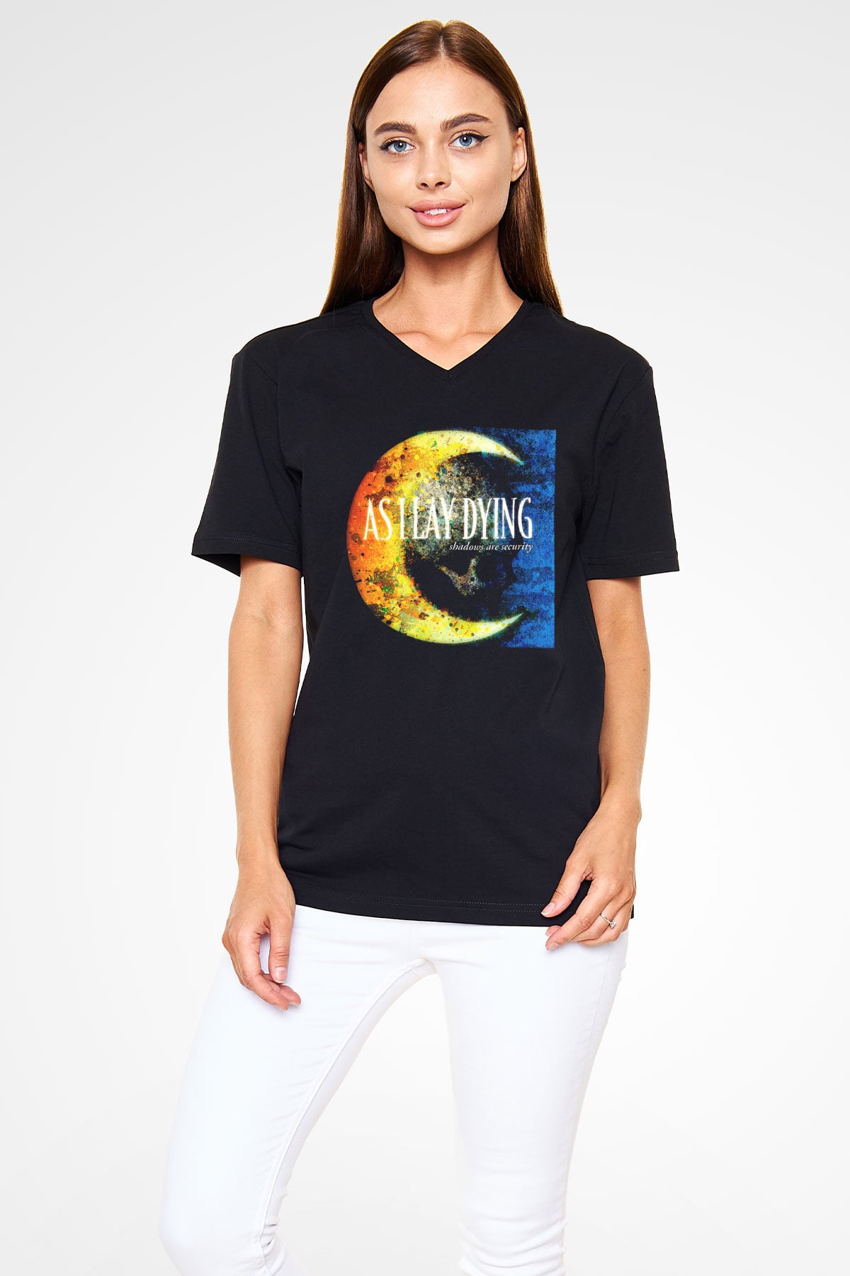 As I Lay Dying Siyah Unisex V Yaka Tişört T-Shirt