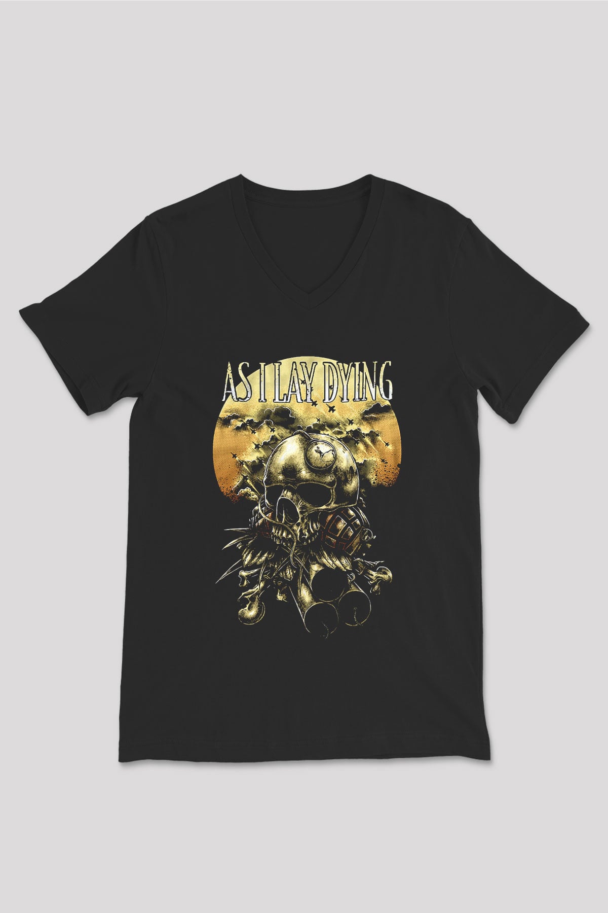 As I Lay Dying Siyah Unisex V Yaka Tişört
