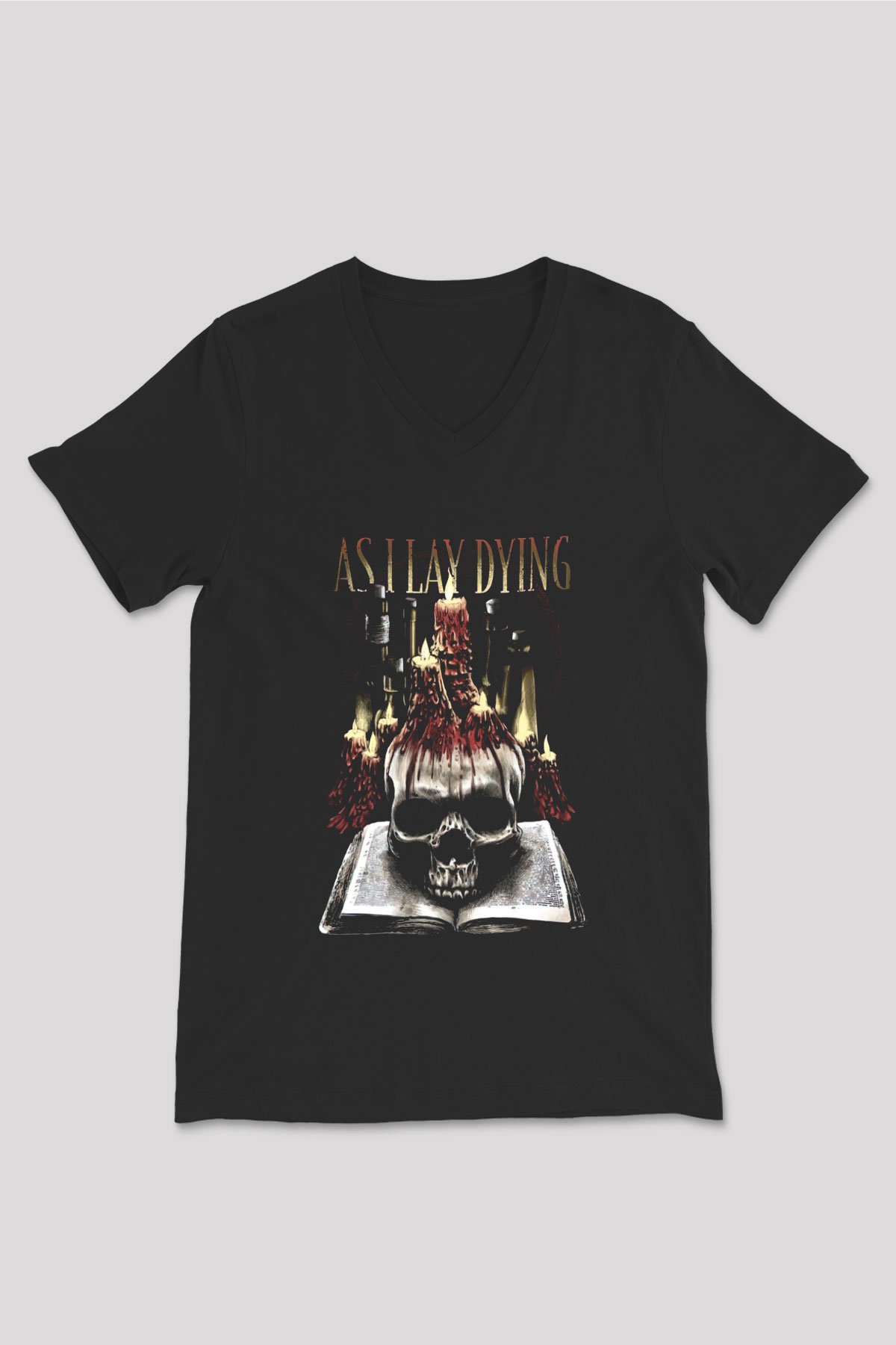 As I Lay Dying Siyah Unisex V Yaka Tişört
