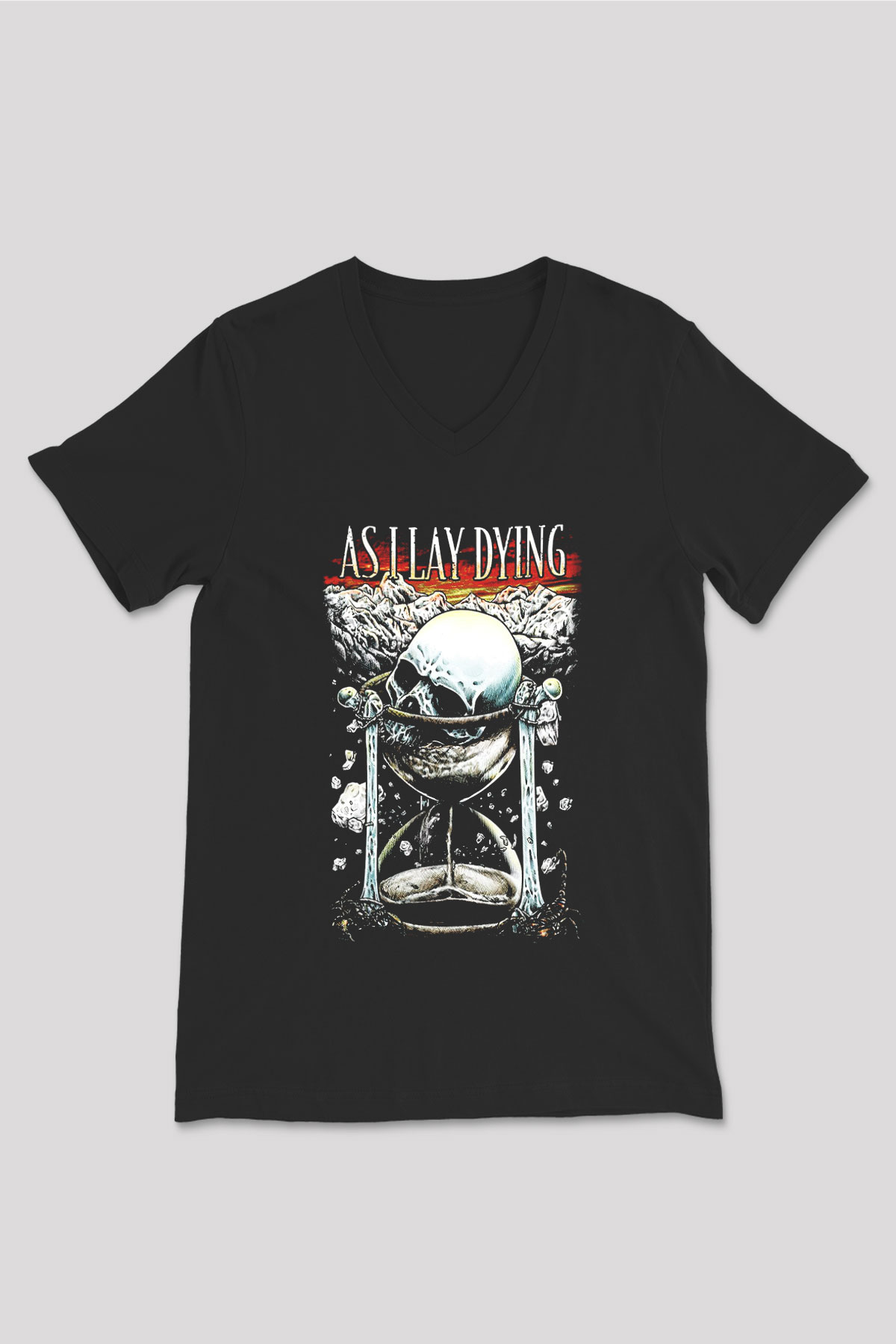 As I Lay Dying Siyah Unisex V Yaka Tişört T-Shirt