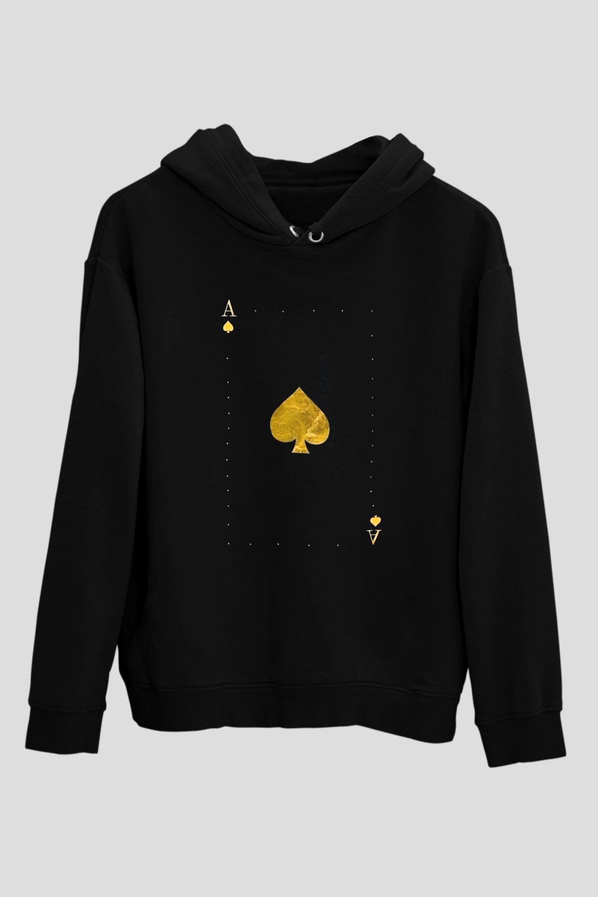 As - İskambil Kağıdı Temalı Siyah  Unisex Hoodie