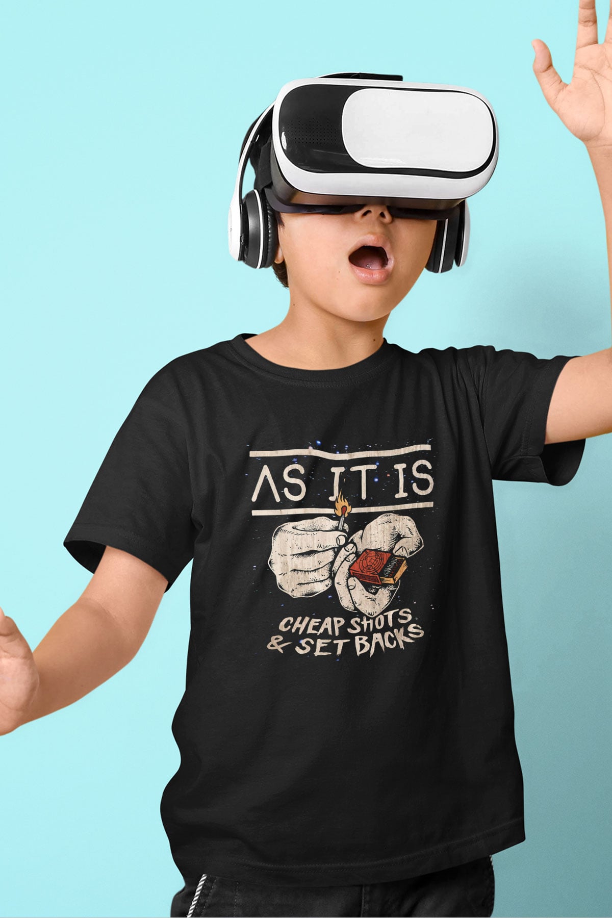 As It Is Baskılı Siyah Unisex Çocuk Tişört
