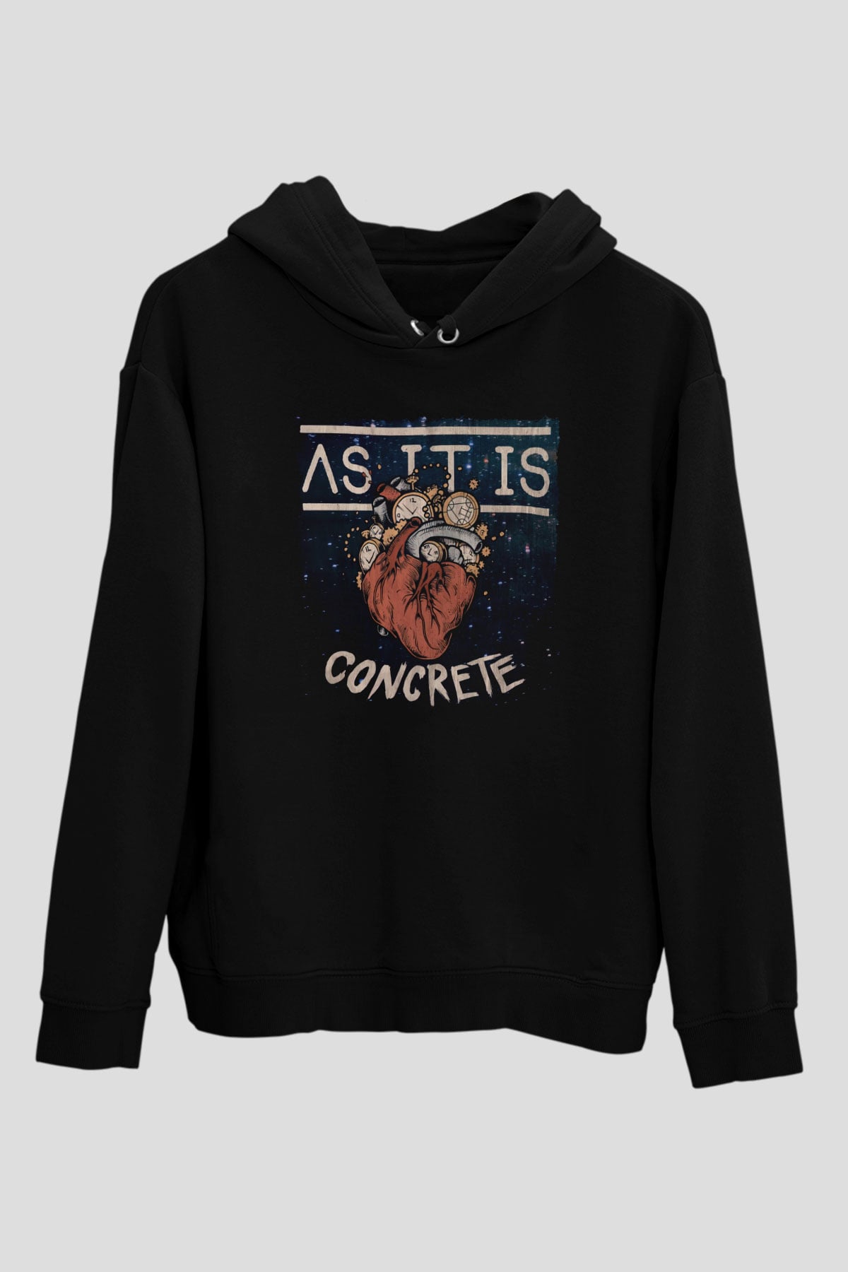 As It Is Siyah Unisex Kapüşonlu Sweatshirt
