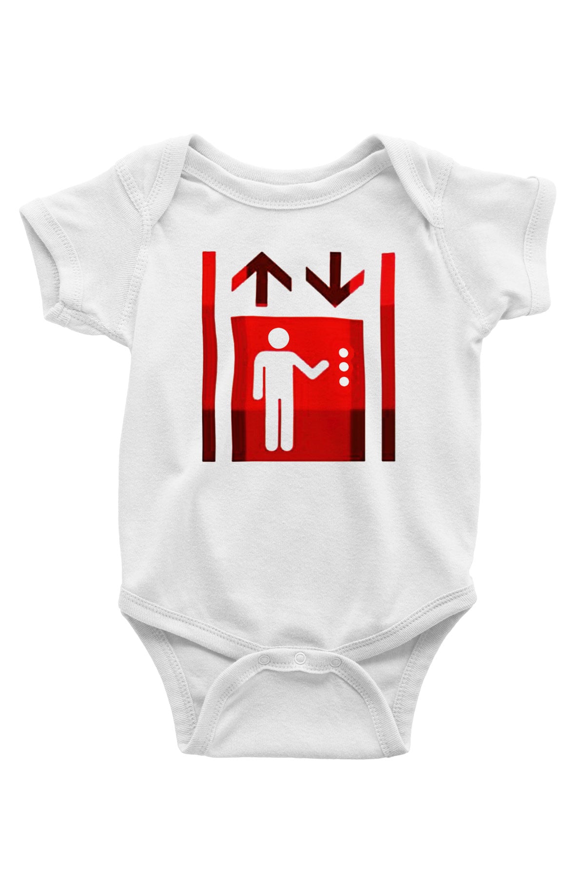 Asansörcü Baskılı Beyaz Unisex Bebek Body - Zıbın