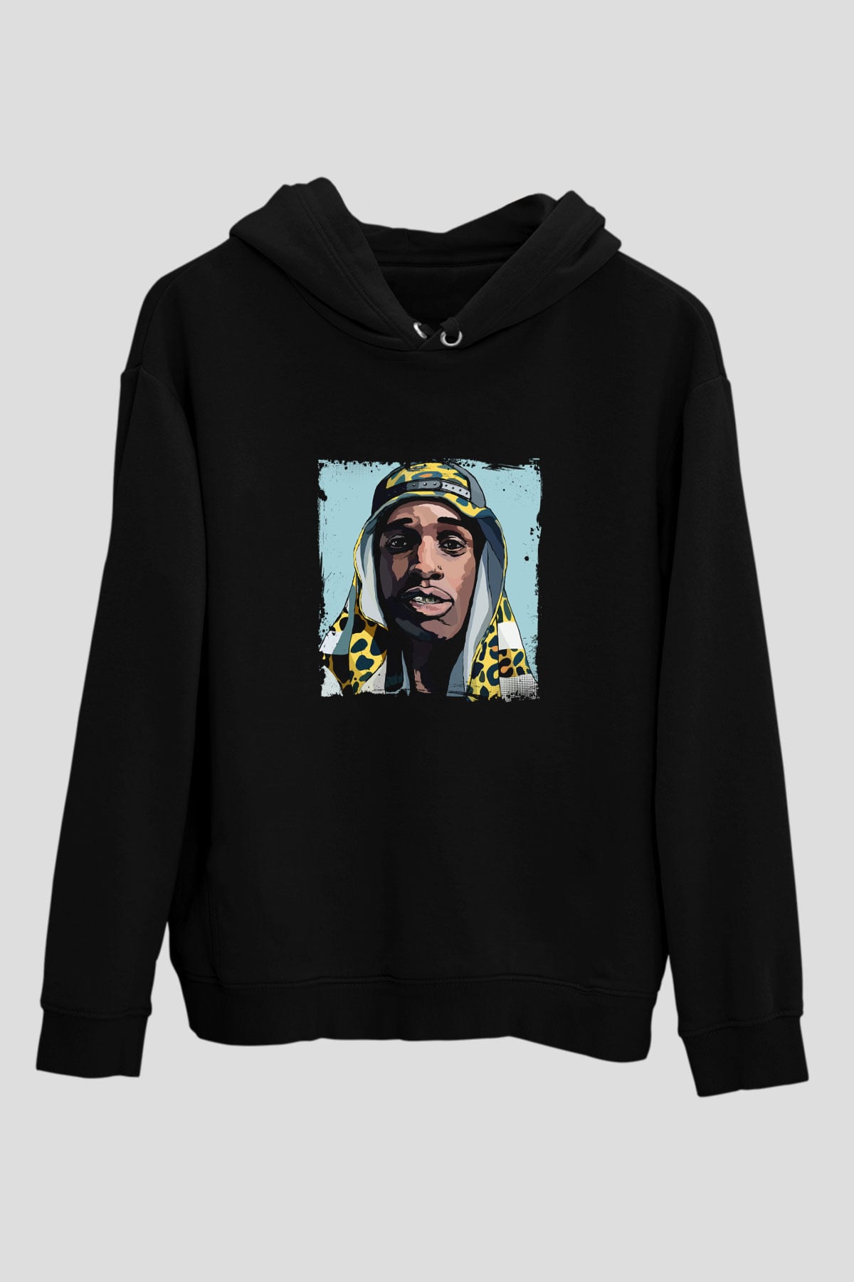 ASAP Mob Baskılı Unisex Siyah Hoodie