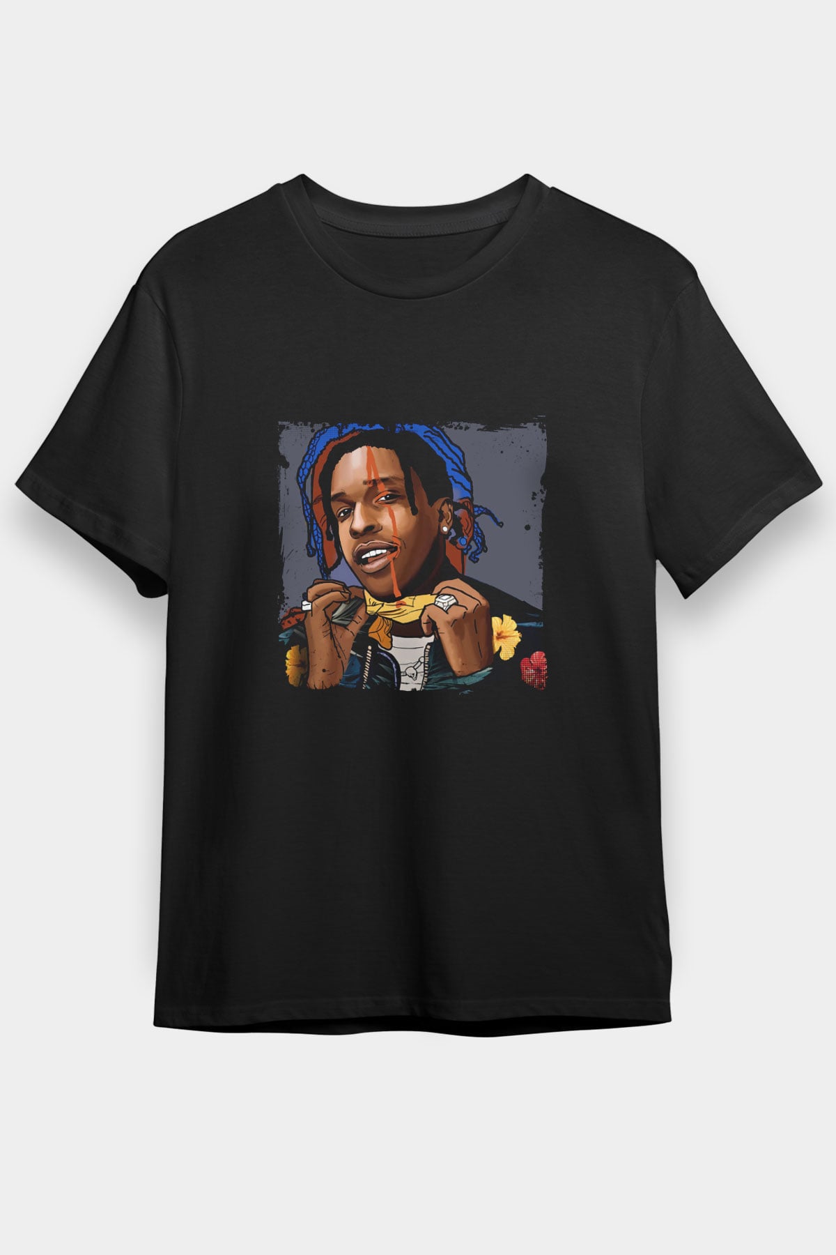 ASAP Mob Baskılı Unisex Siyah Tişört