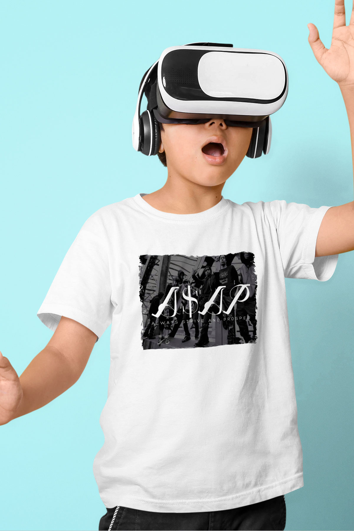 ASAP Mob Beyaz Unisex Çocuk Tişört