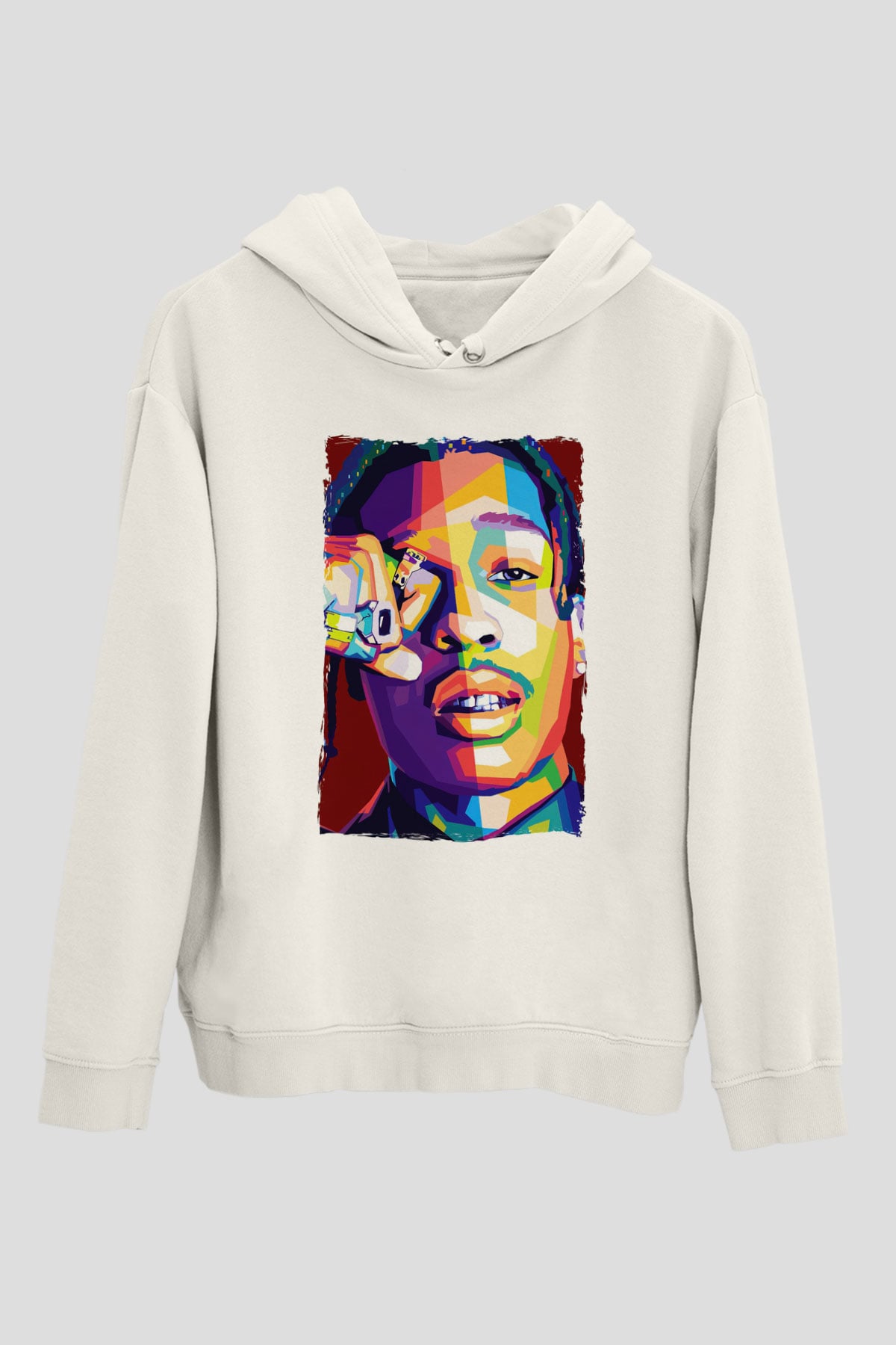 ASAP Mob Beyaz Unisex Kapüşonlu Sweatshirt