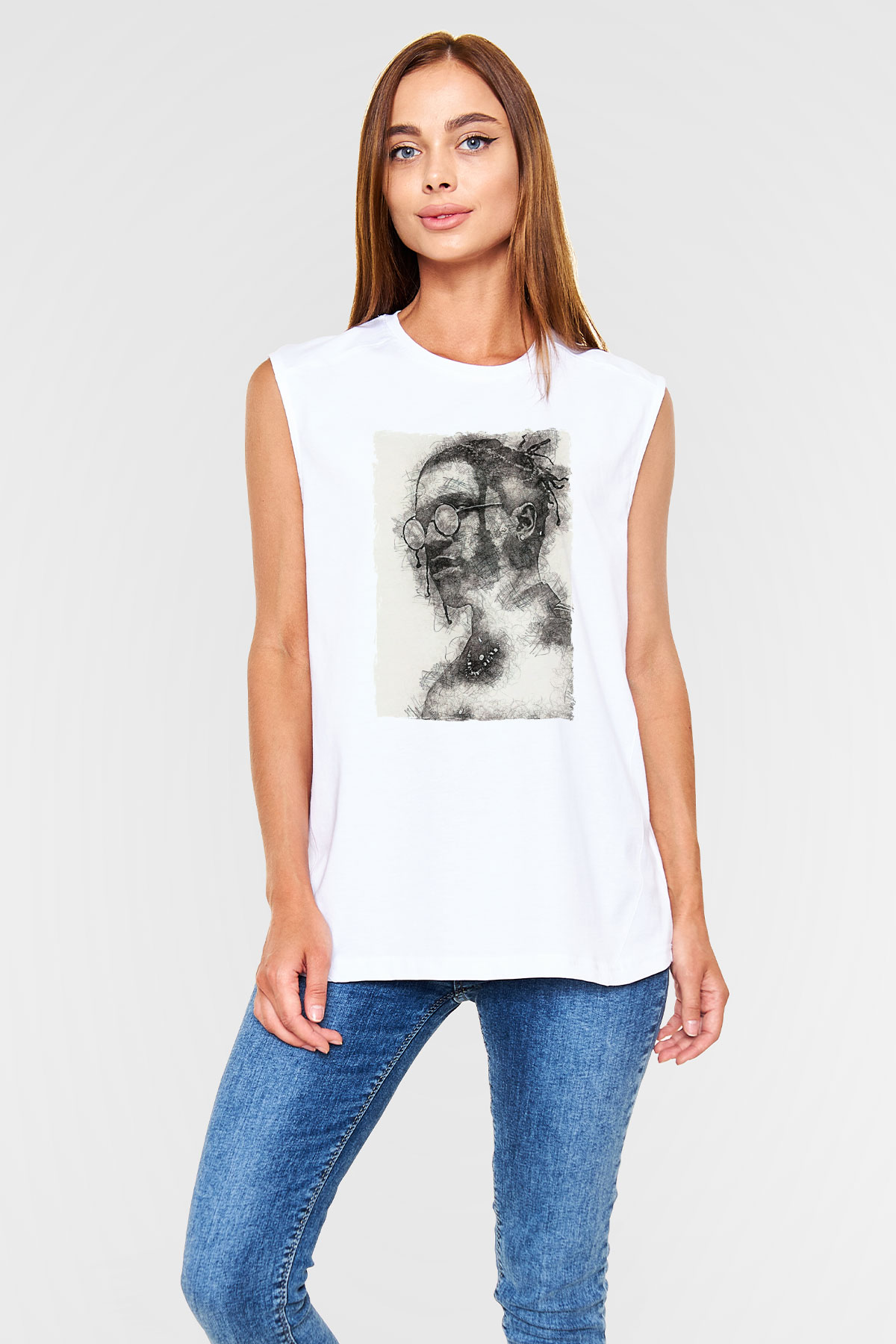 ASAP Mob Beyaz Unisex Kolsuz Tişört