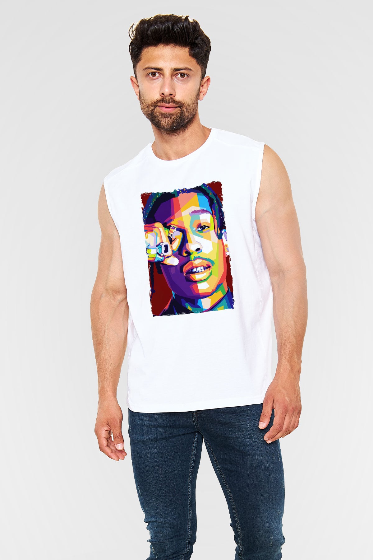 ASAP Mob Beyaz Unisex Kolsuz Tişört