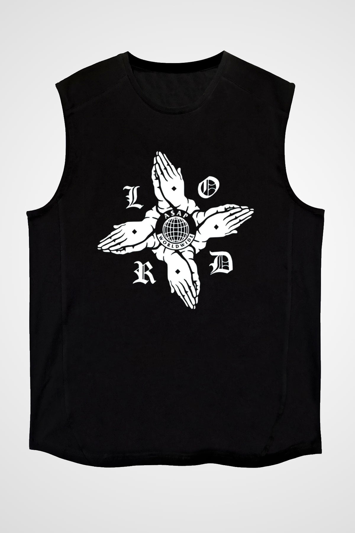 ASAP Mob Siyah Unisex Kolsuz Tişört