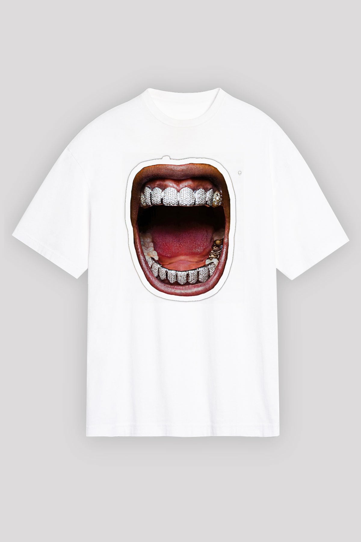 Asap Rocky Baskılı Beyaz Unisex Oversize Tişört - Tshirt