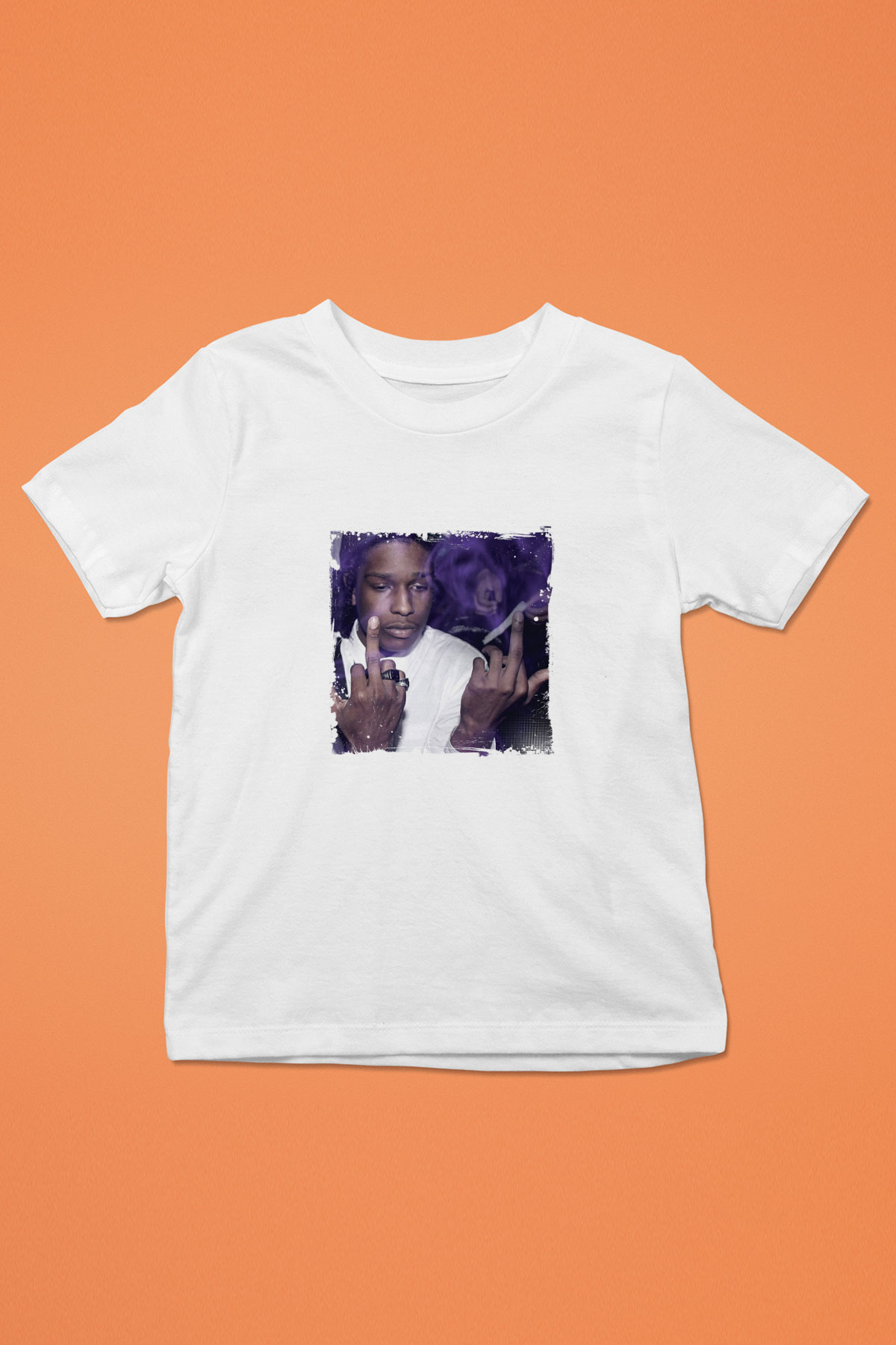 ASAP Rocky Baskılı Unisex Beyaz Çocuk Tişört